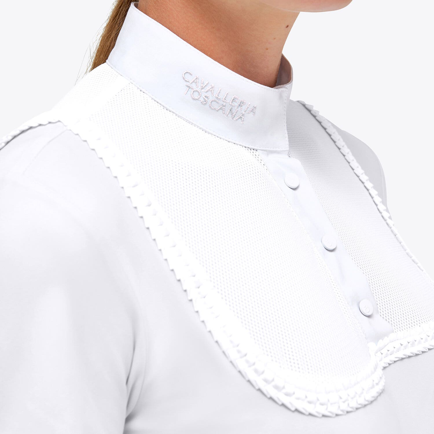 Cavalleria Toscana Women's jersey competition polo WHITE-3