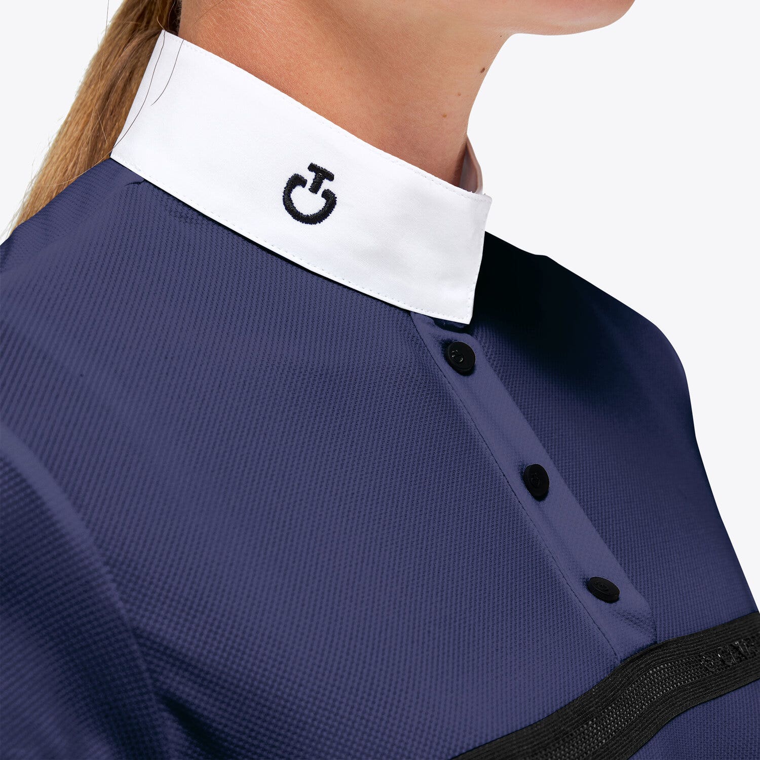 Cavalleria Toscana Women's mesh jersey competition polo ROYAL BLUE-3