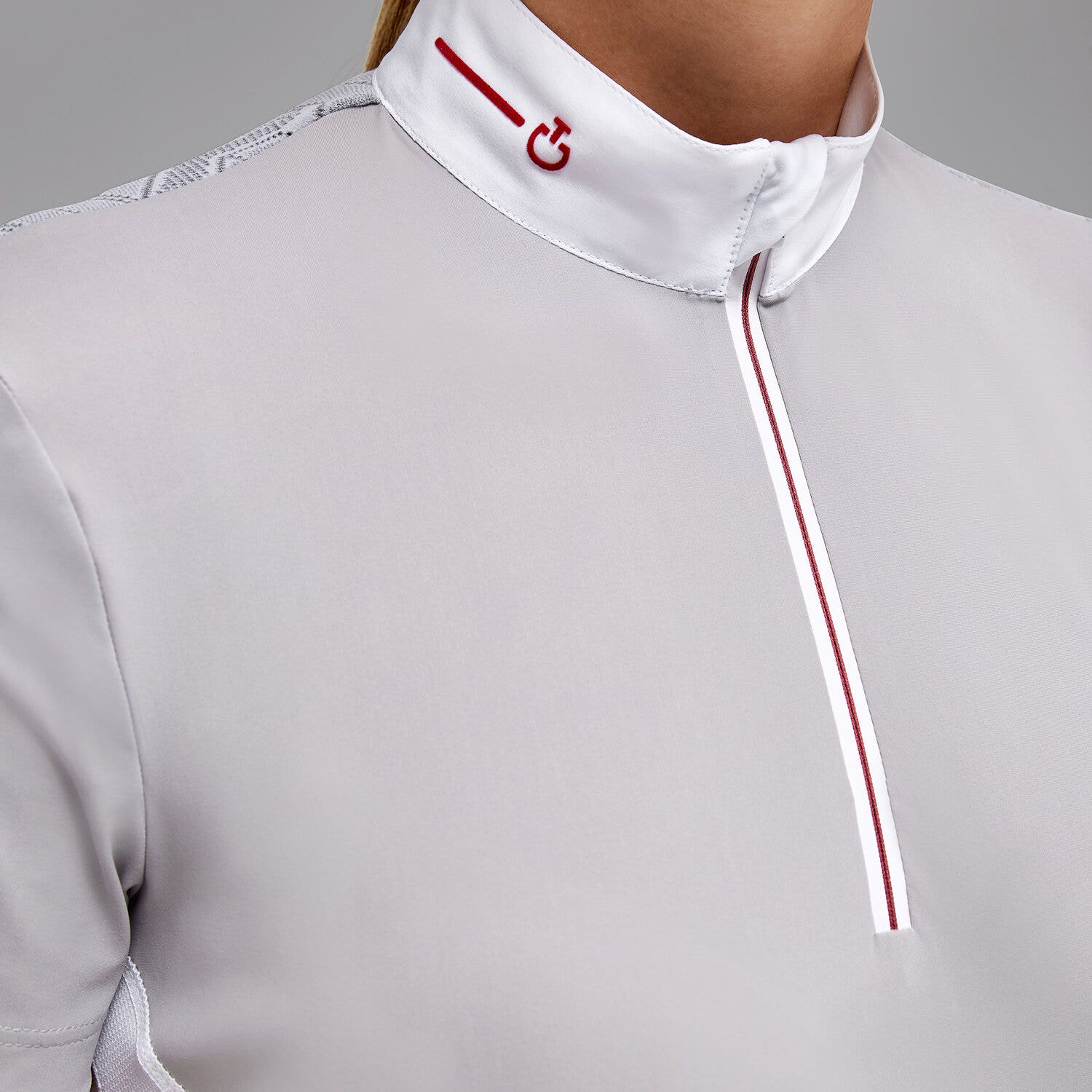 Cavalleria Toscana Revo Jersey Competition Zip Polo LIGHT GREY-5
