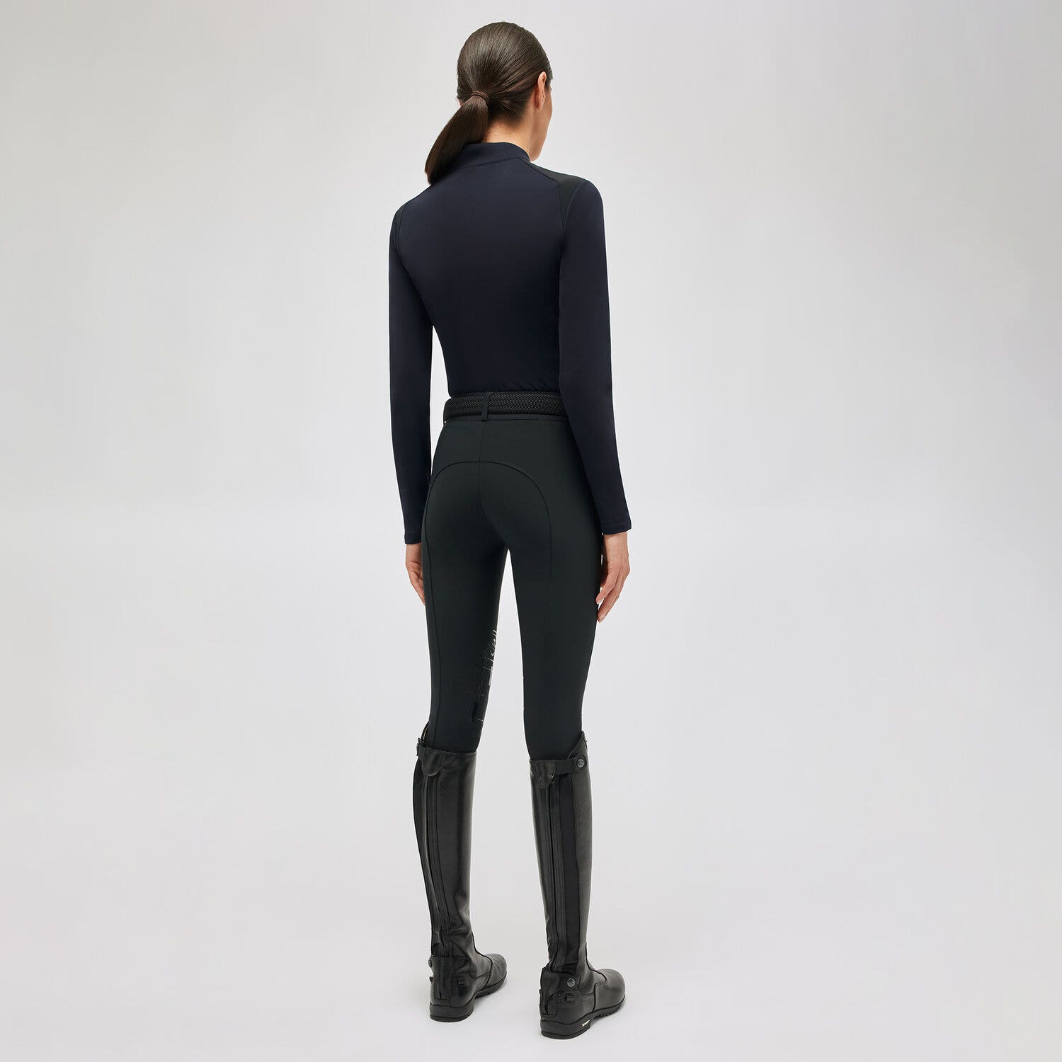 Cavalleria Toscana Women's training polo shirt in jersey NAVY-2