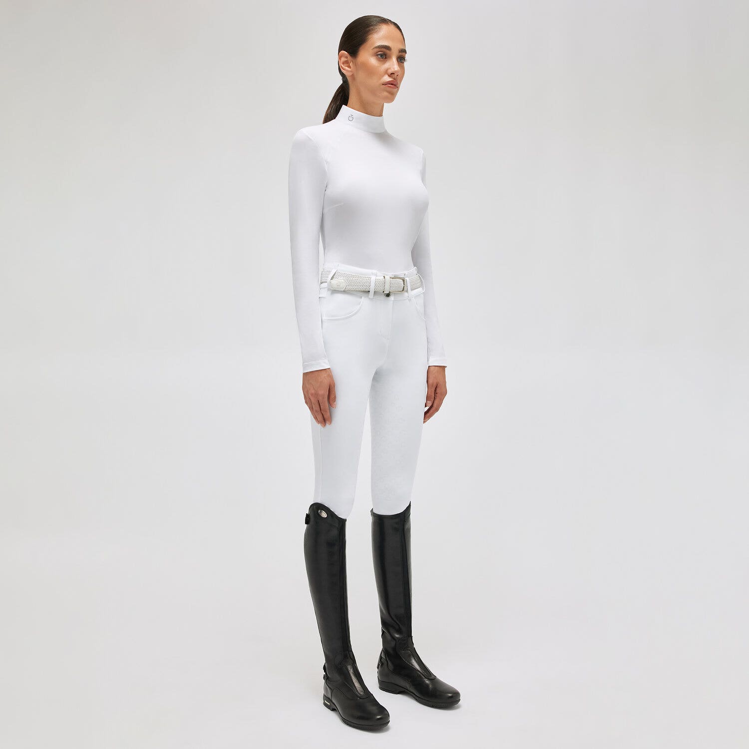 Cavalleria Toscana Women's competition polo shirt WHITE-1