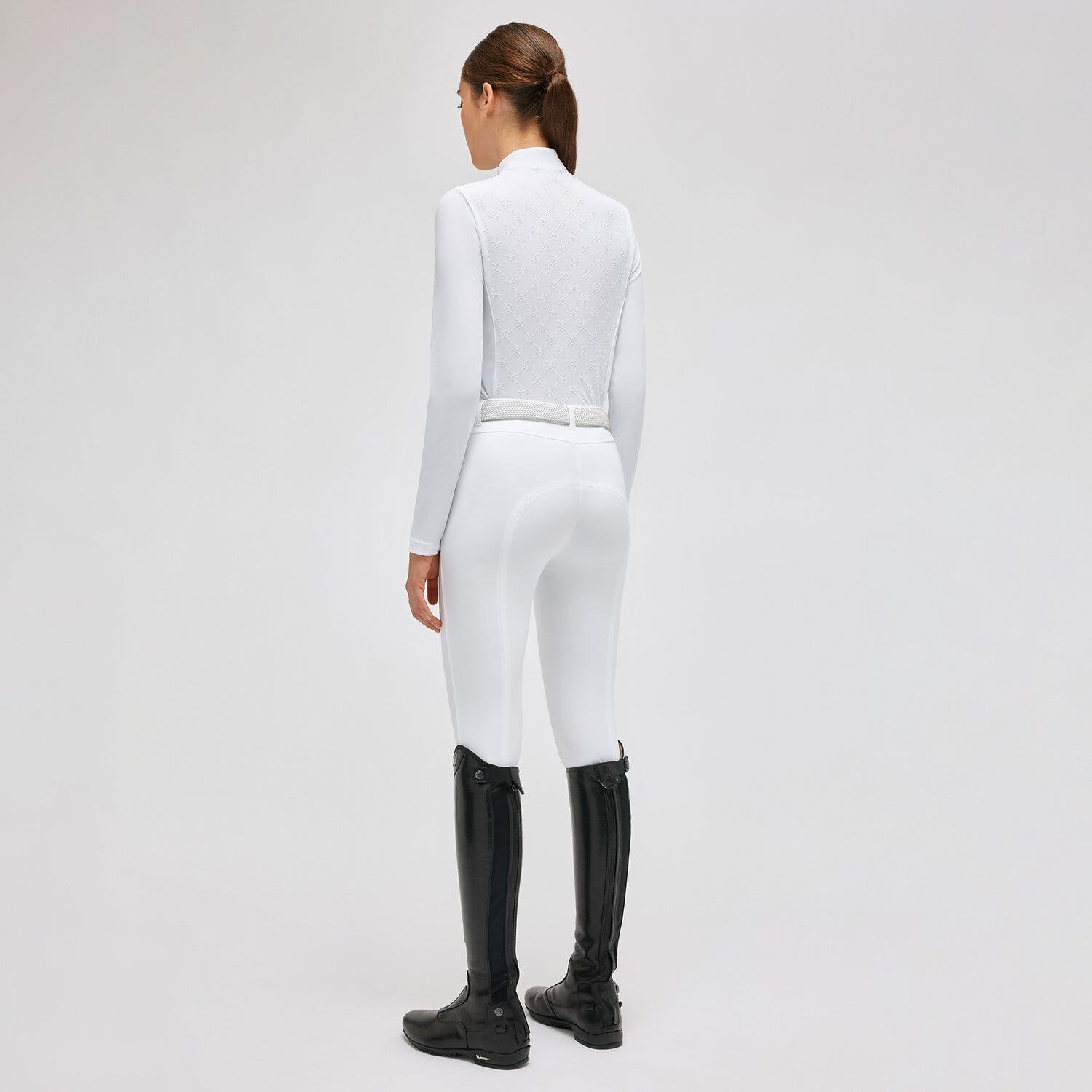 Cavalleria Toscana Women's training polo shirt WHITE-2