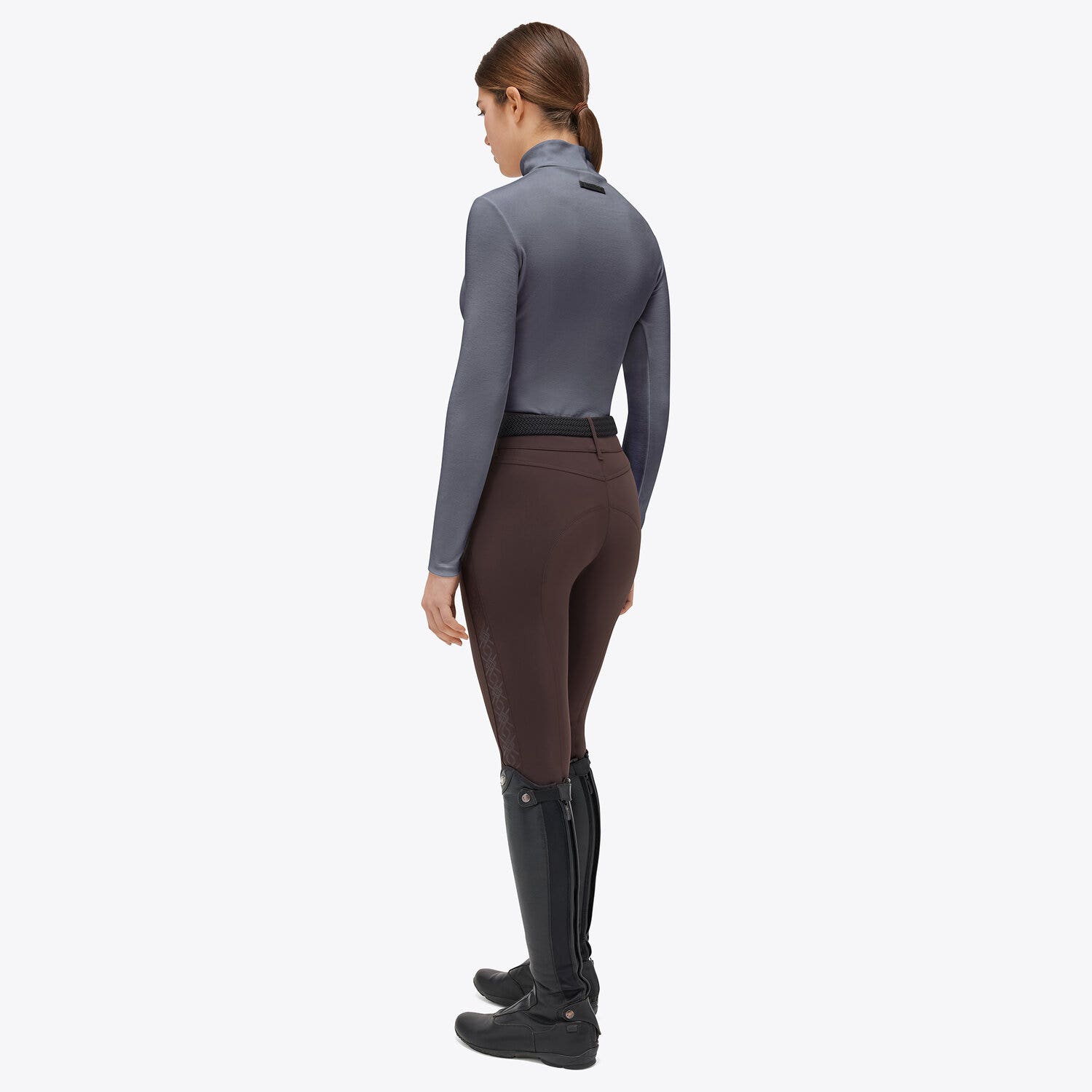 Cavalleria Toscana Women's training polo shirt IRON GREY-2