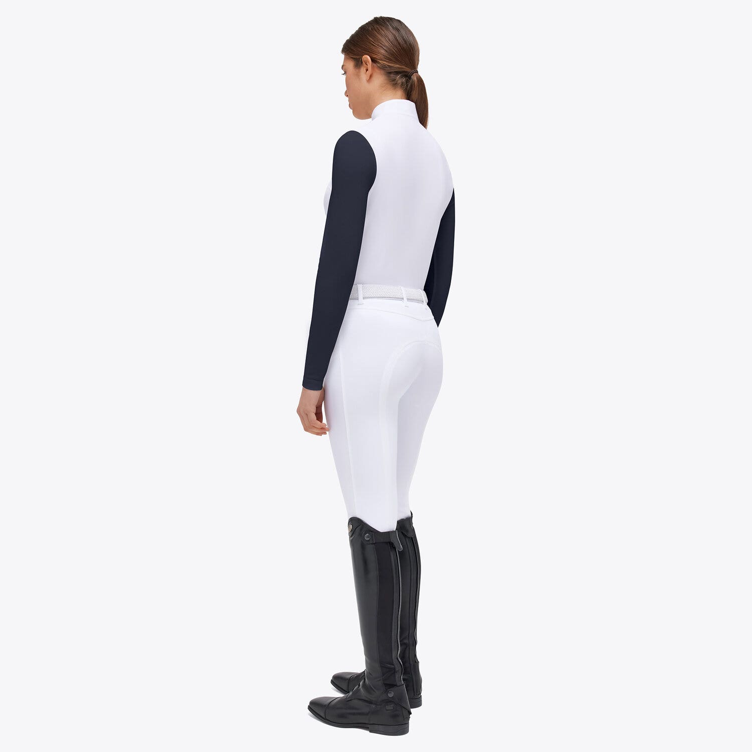 Cavalleria Toscana Women's competition polo shirt WHITE/NAVY-2