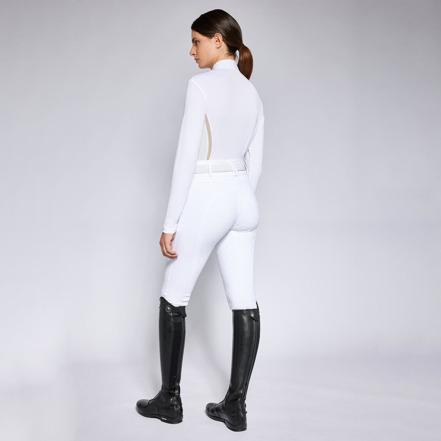 Cavalleria Toscana Women's competition polo shirt WHITE-2