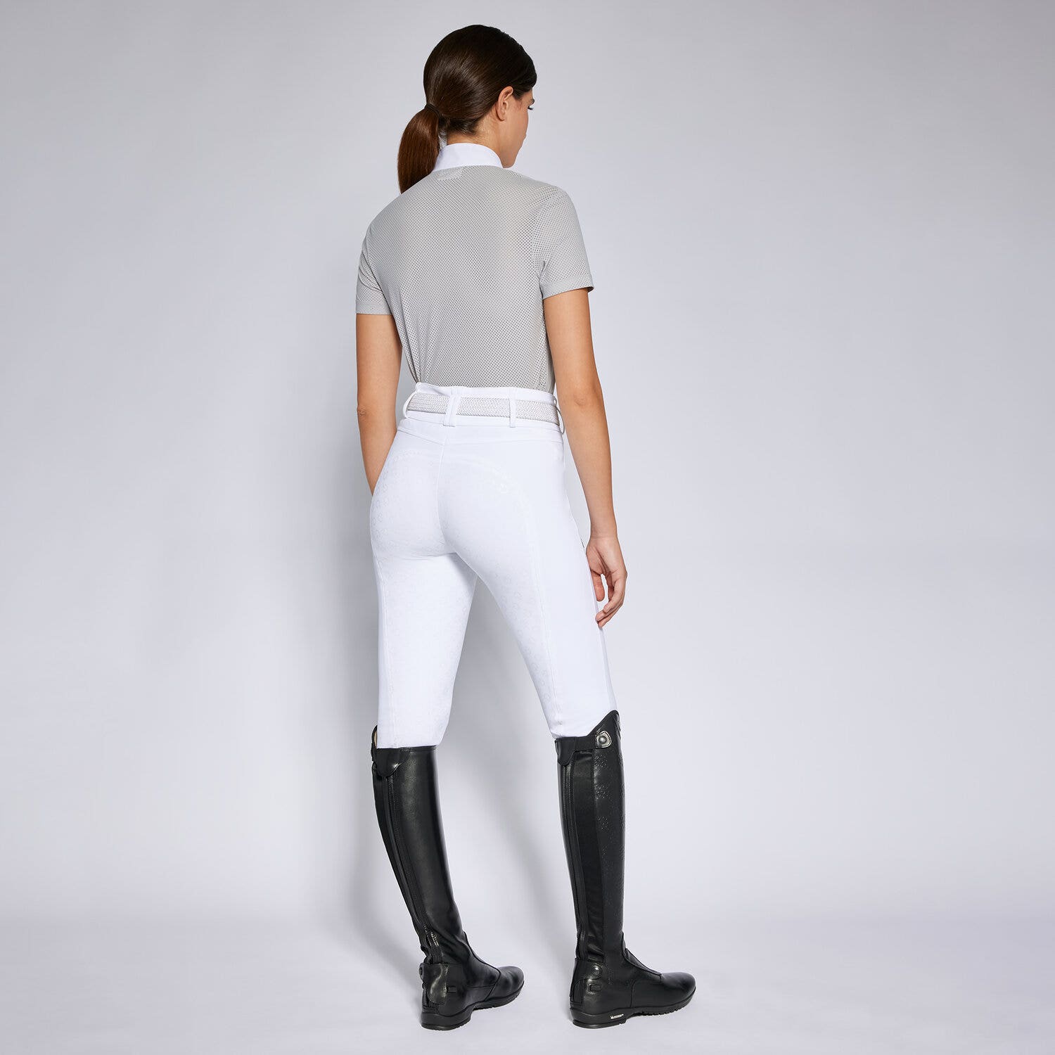 Cavalleria Toscana Women's competition polo shirt LIGHT GREY-2