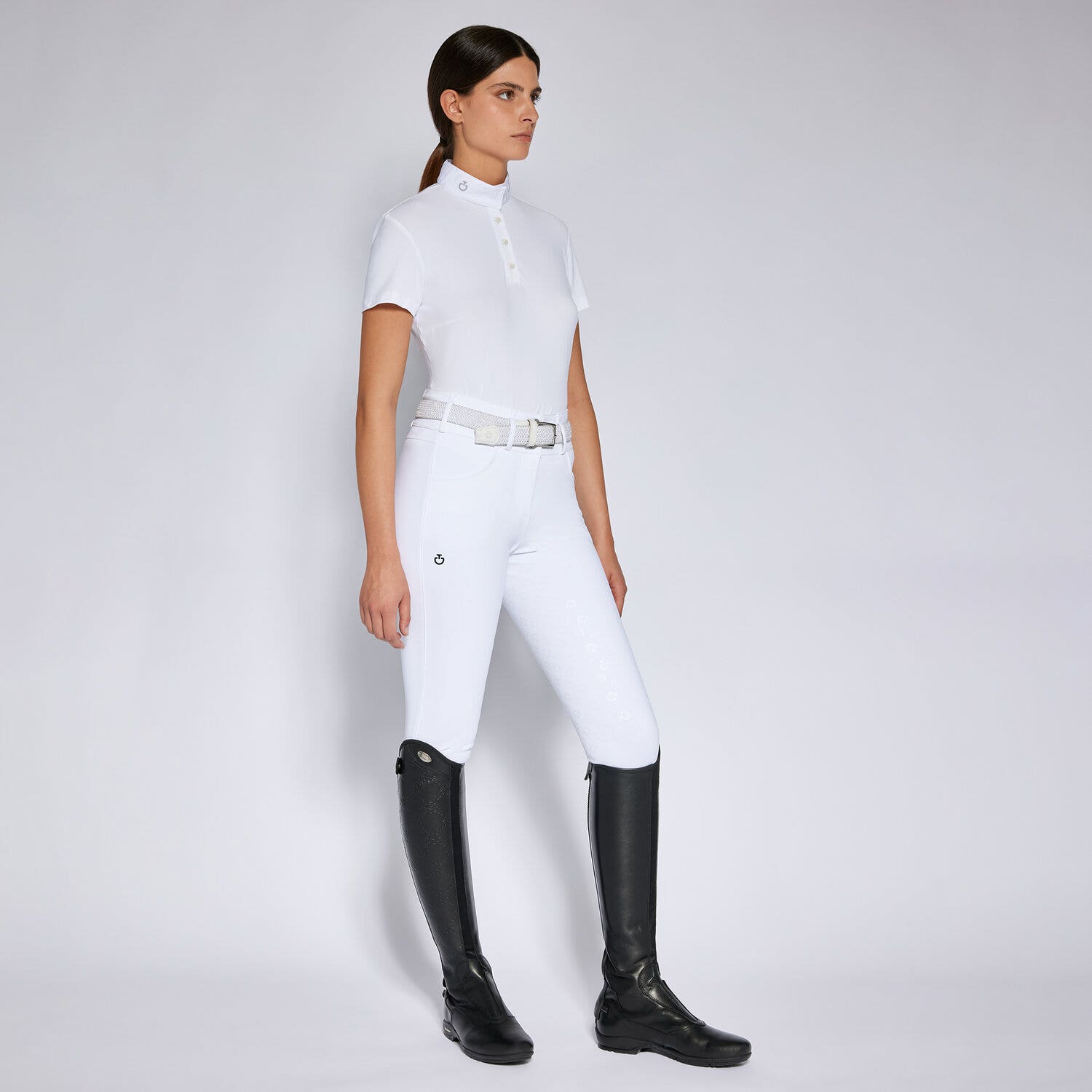 Cavalleria Toscana Women's competition polo shirt WHITE-1