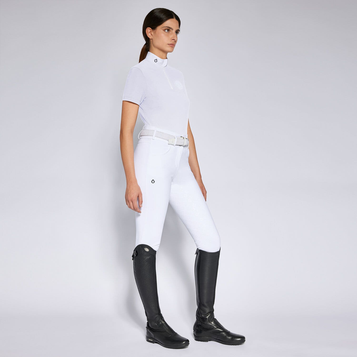 Cavalleria Toscana Women's competition polo shirt WHITE-1