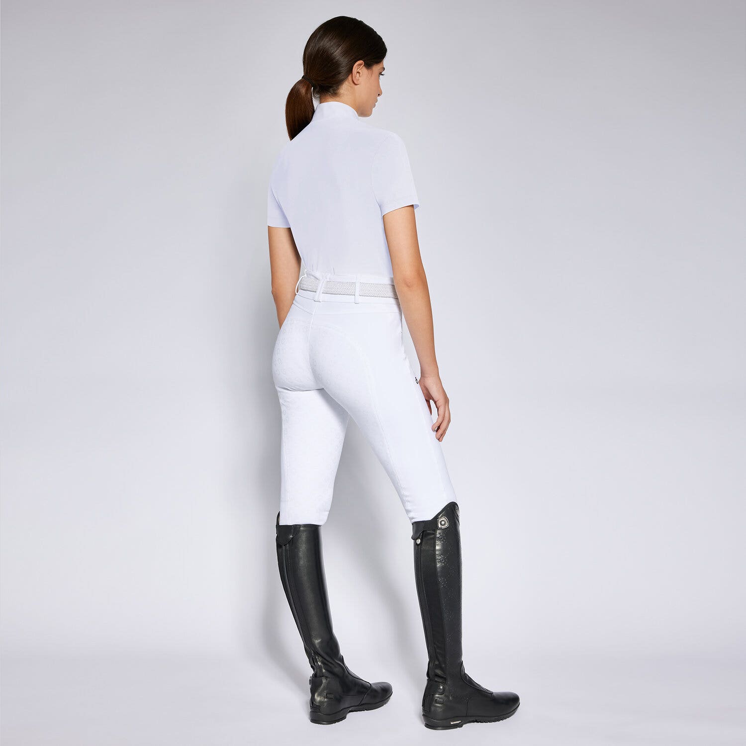 Cavalleria Toscana Women's competition polo shirt WHITE-2