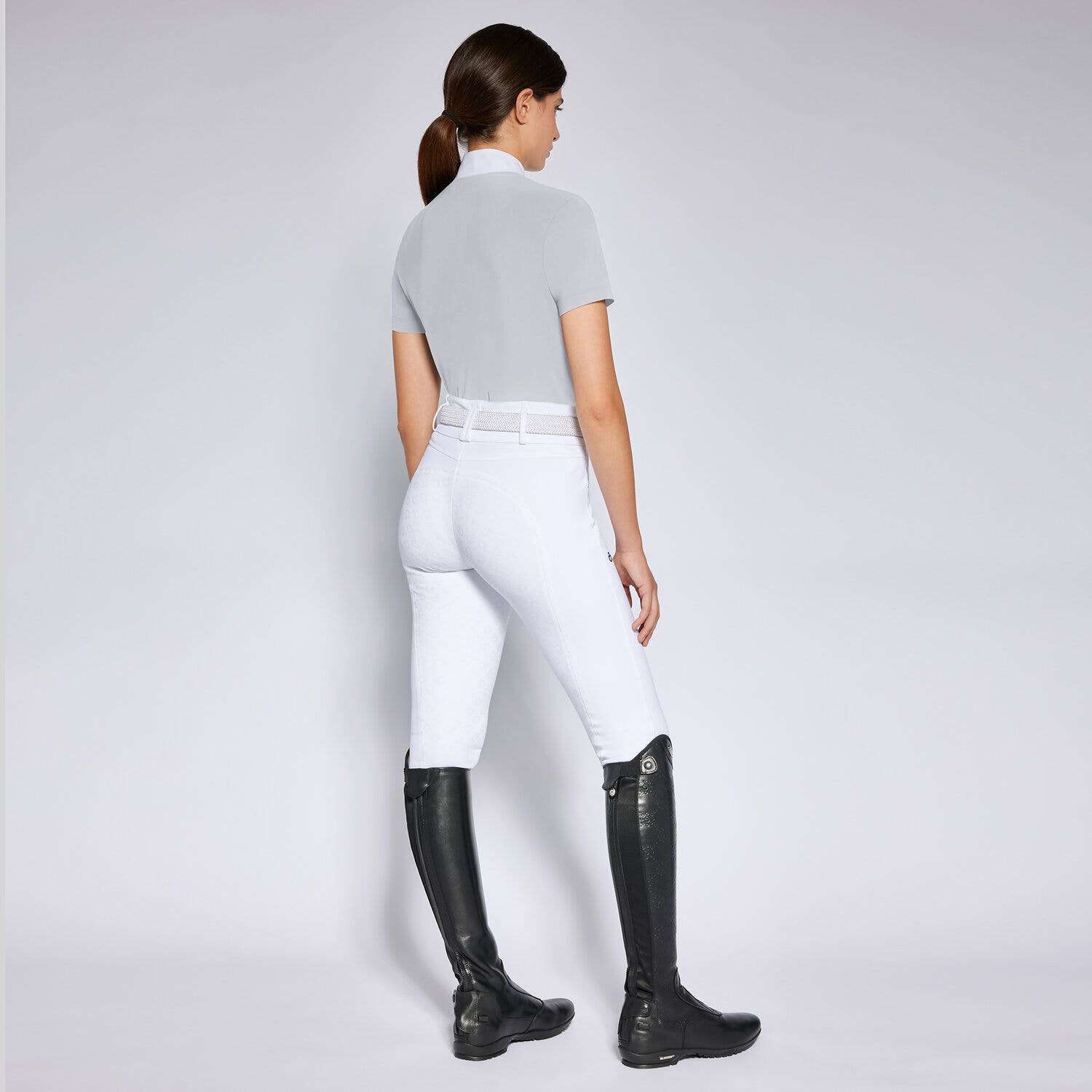 Cavalleria Toscana Women's competition polo shirt LIGHT GREY-2