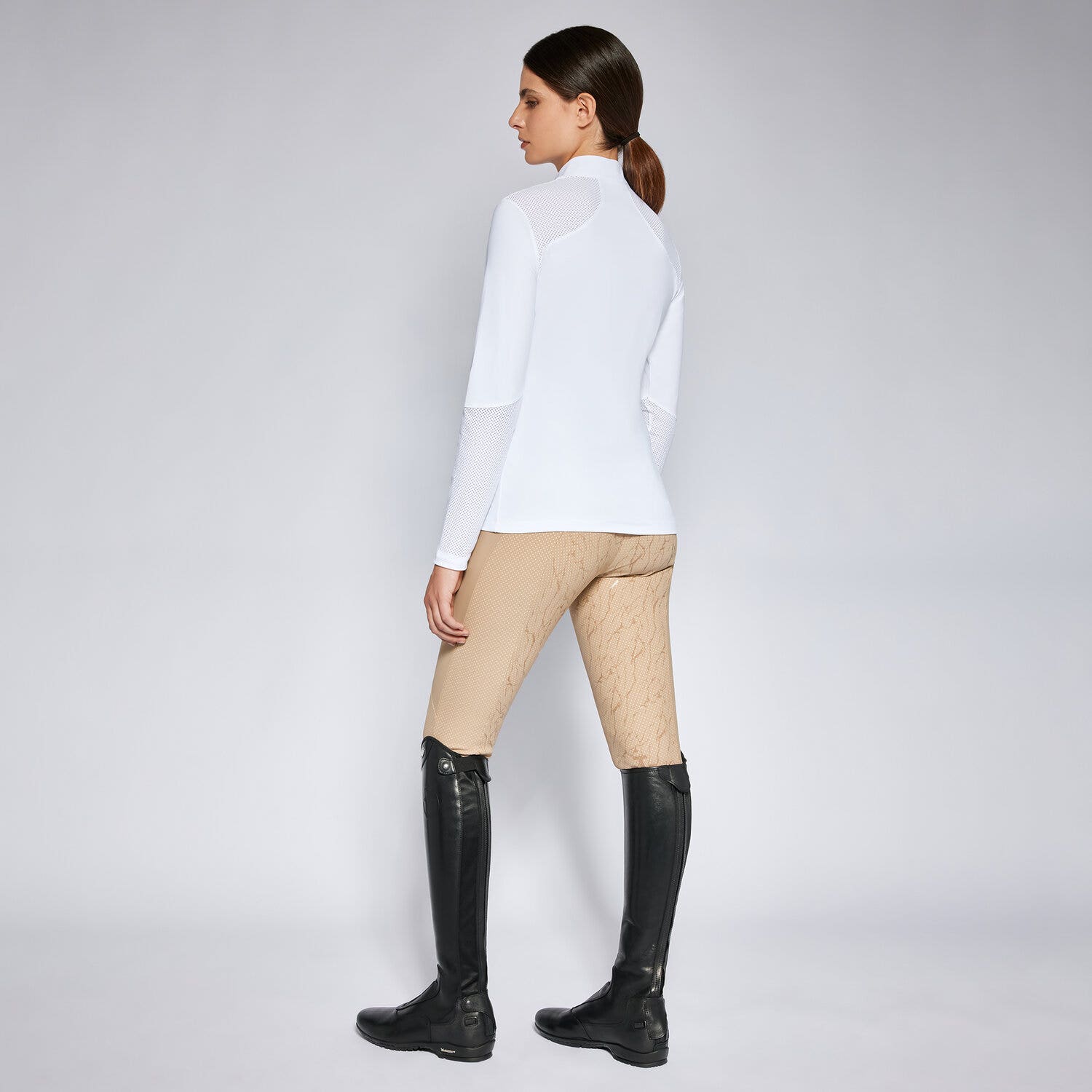 Cavalleria Toscana Women's training polo shirt WHITE-2