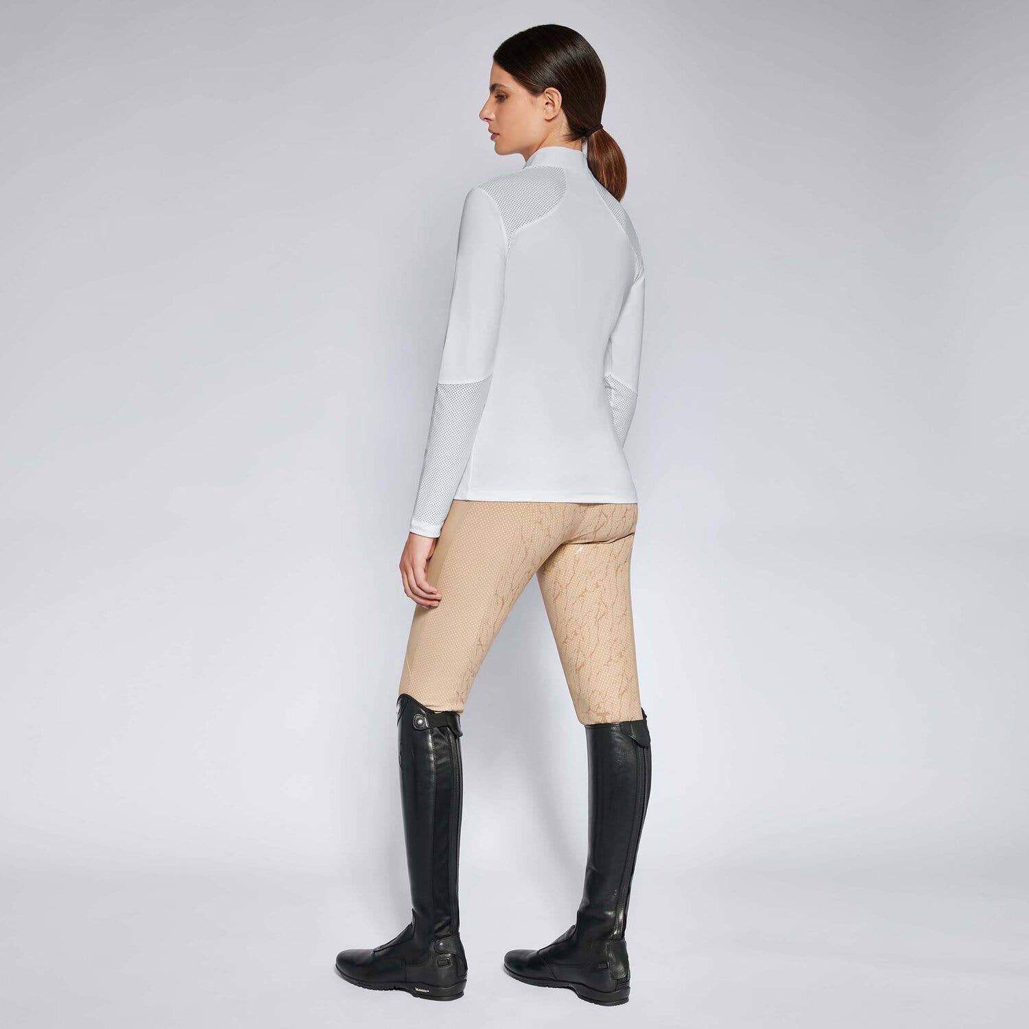 Cavalleria Toscana Women's training polo shirt LIGHT GREY-2