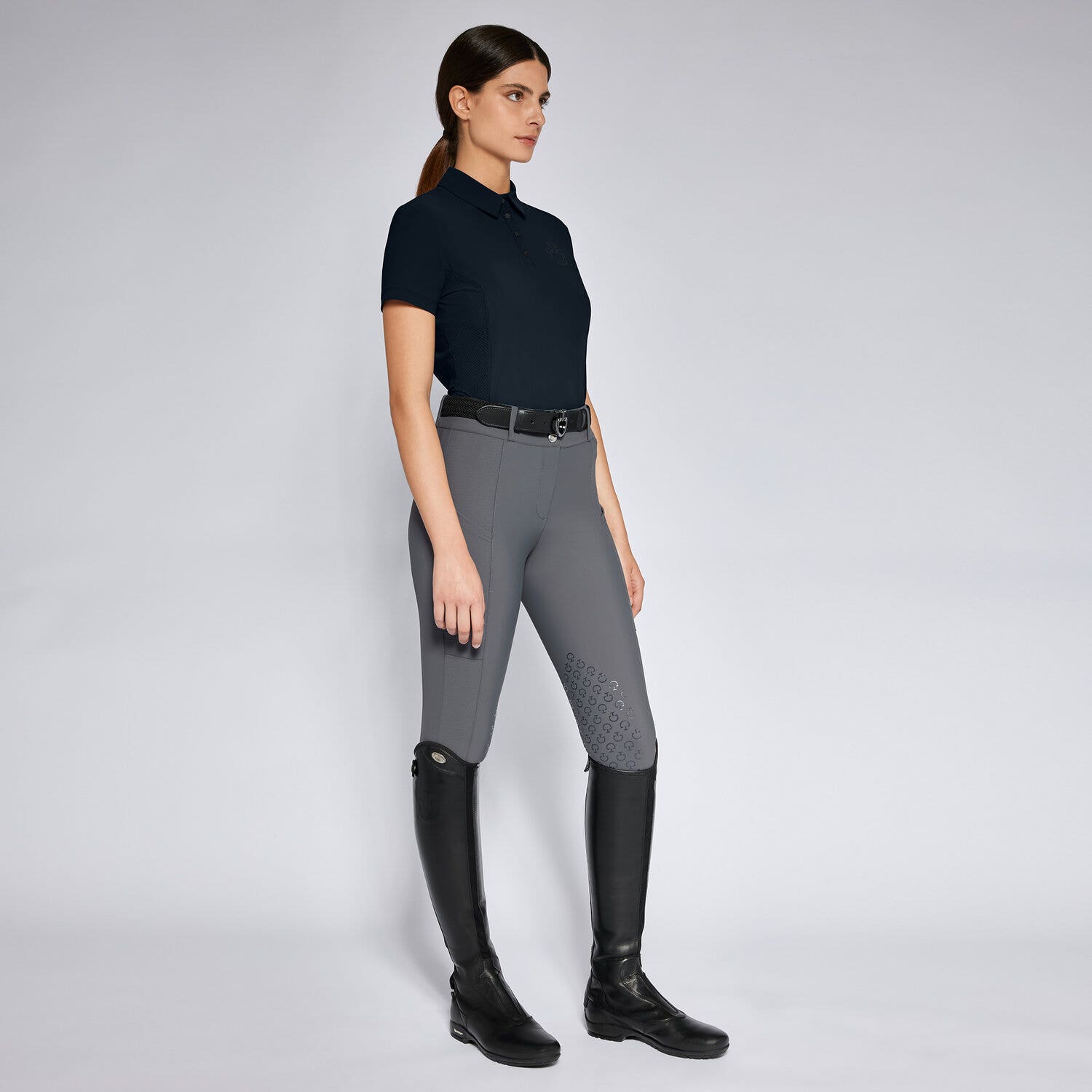 Cavalleria Toscana Women's training polo shirt NAVY-1