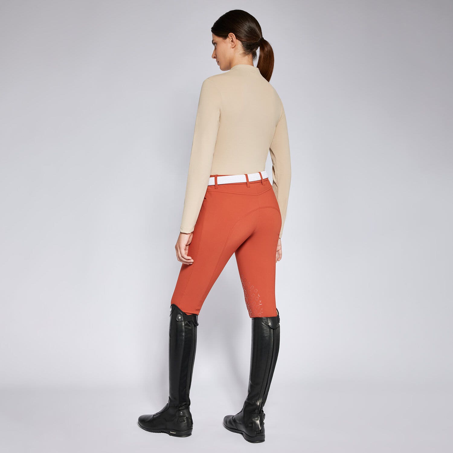 Cavalleria Toscana Women's training polo shirt BEIGE-2