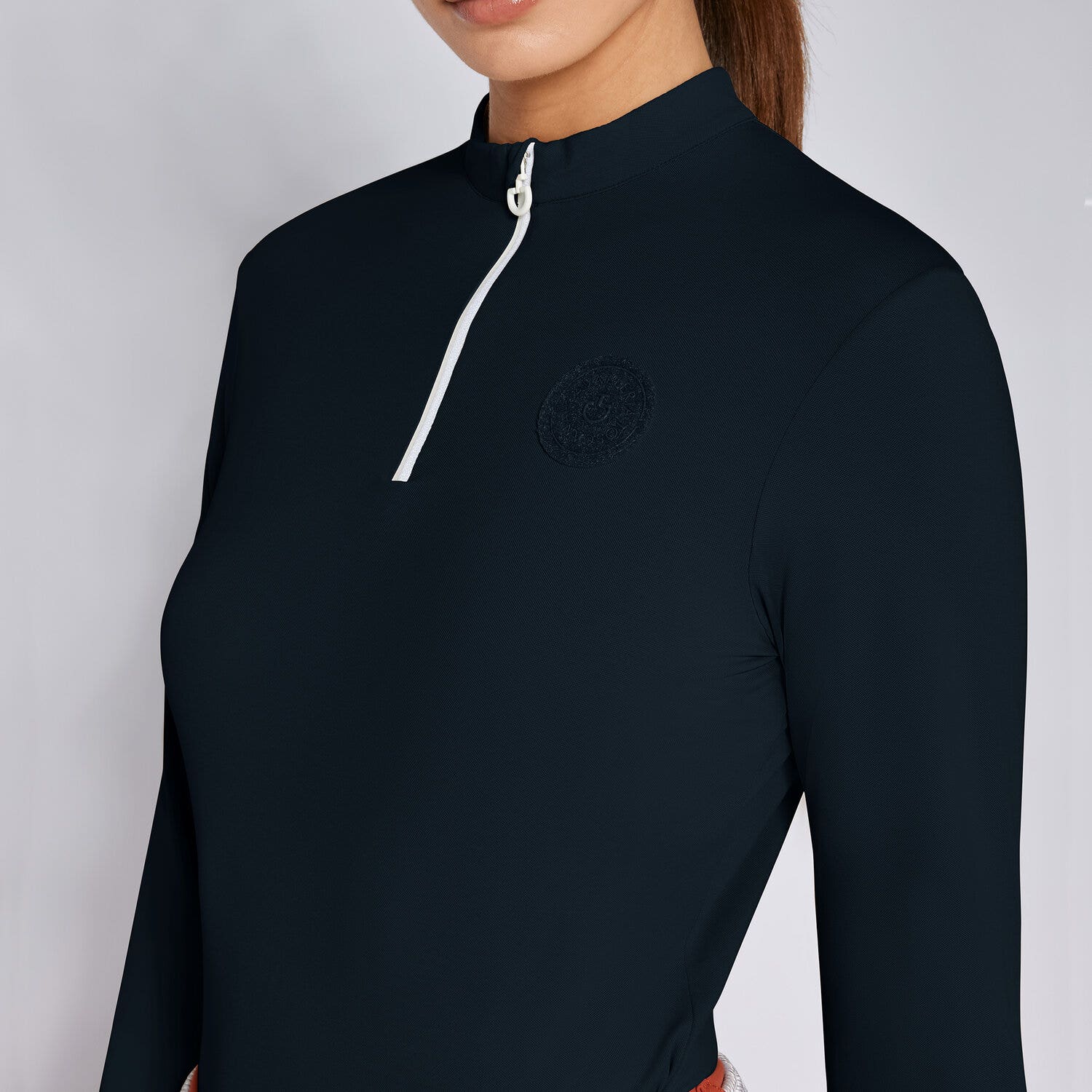 Cavalleria Toscana Women's training polo shirt NAVY-3