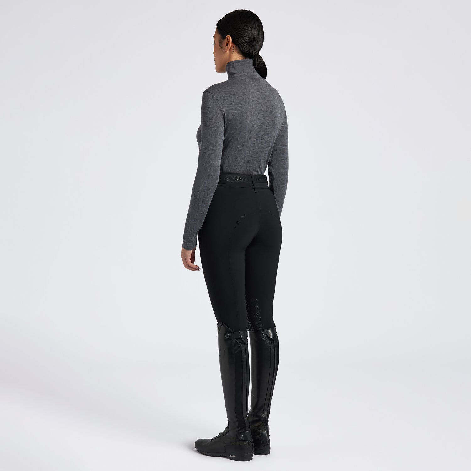 Cavalleria Toscana Cavalleria Toscana Women's Technical Wool Training Polo IRON GREY-3