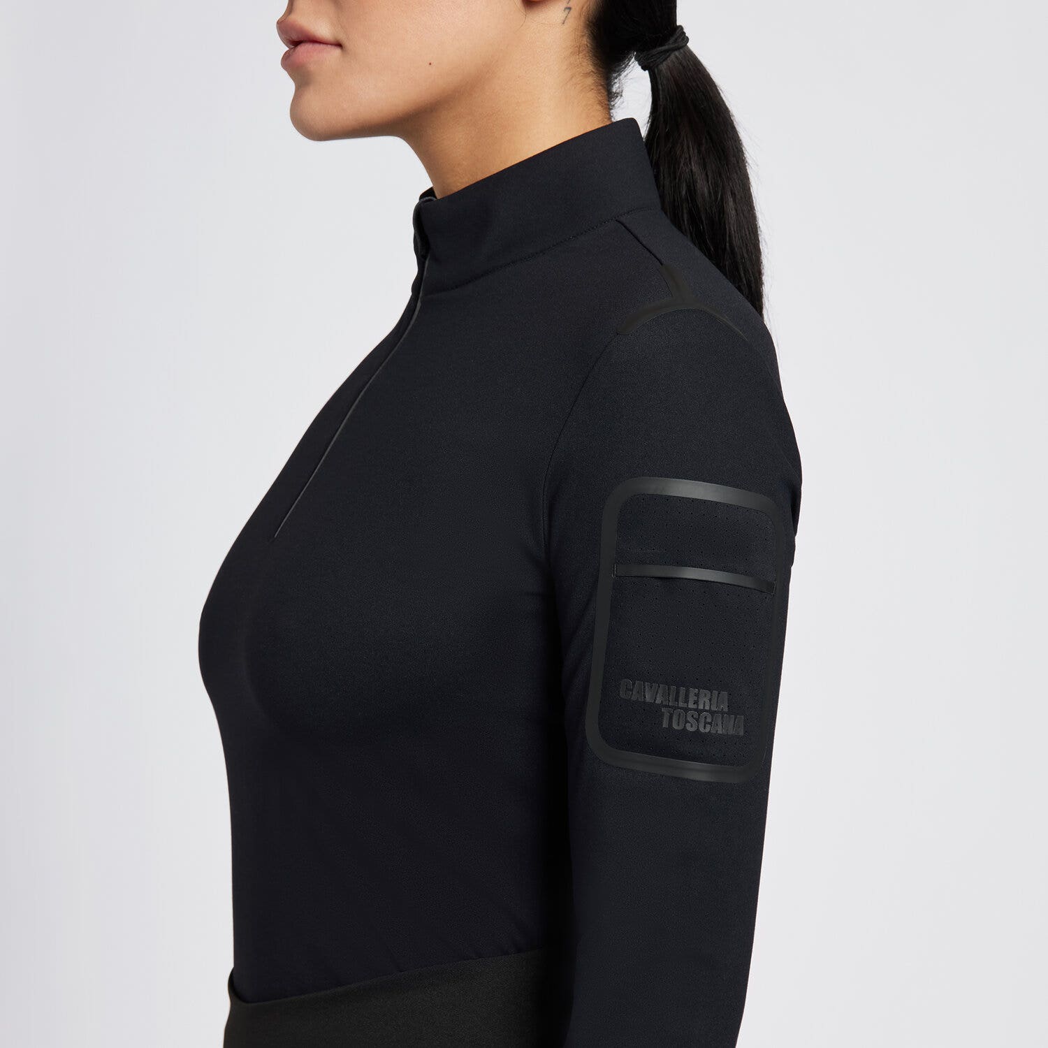 Cavalleria Toscana Cavalleria Toscana Women's Technical Training Polo in Technical Jersey BLACK-2