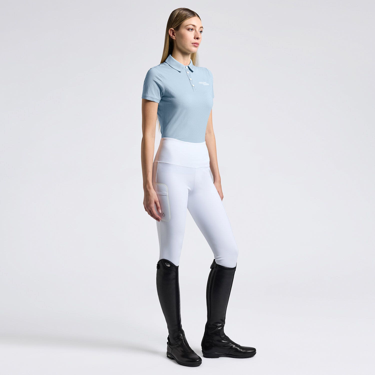 Cavalleria Toscana Cavalleria Toscana Women's Technical Training Polo BLUE FOG-1