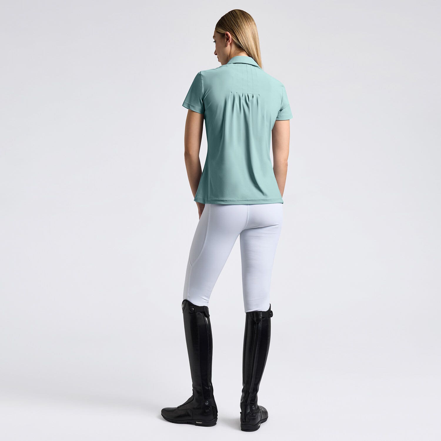 Cavalleria Toscana Cavalleria Toscana Women's Technical Training Polo LIGHT TEAL GREEN-5