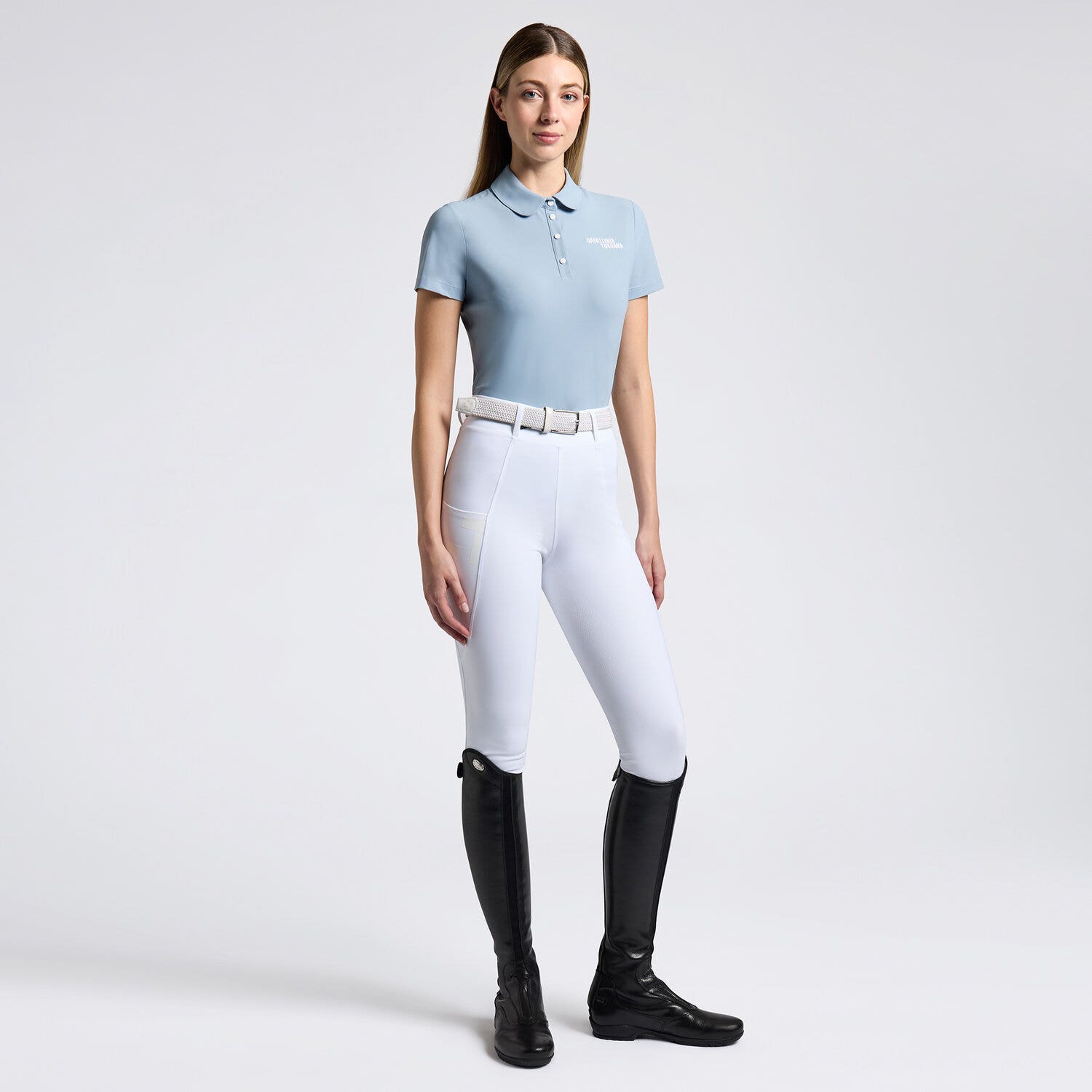 Cavalleria Toscana Cavalleria Toscana Women's Technical Training Polo BLUE FOG-1