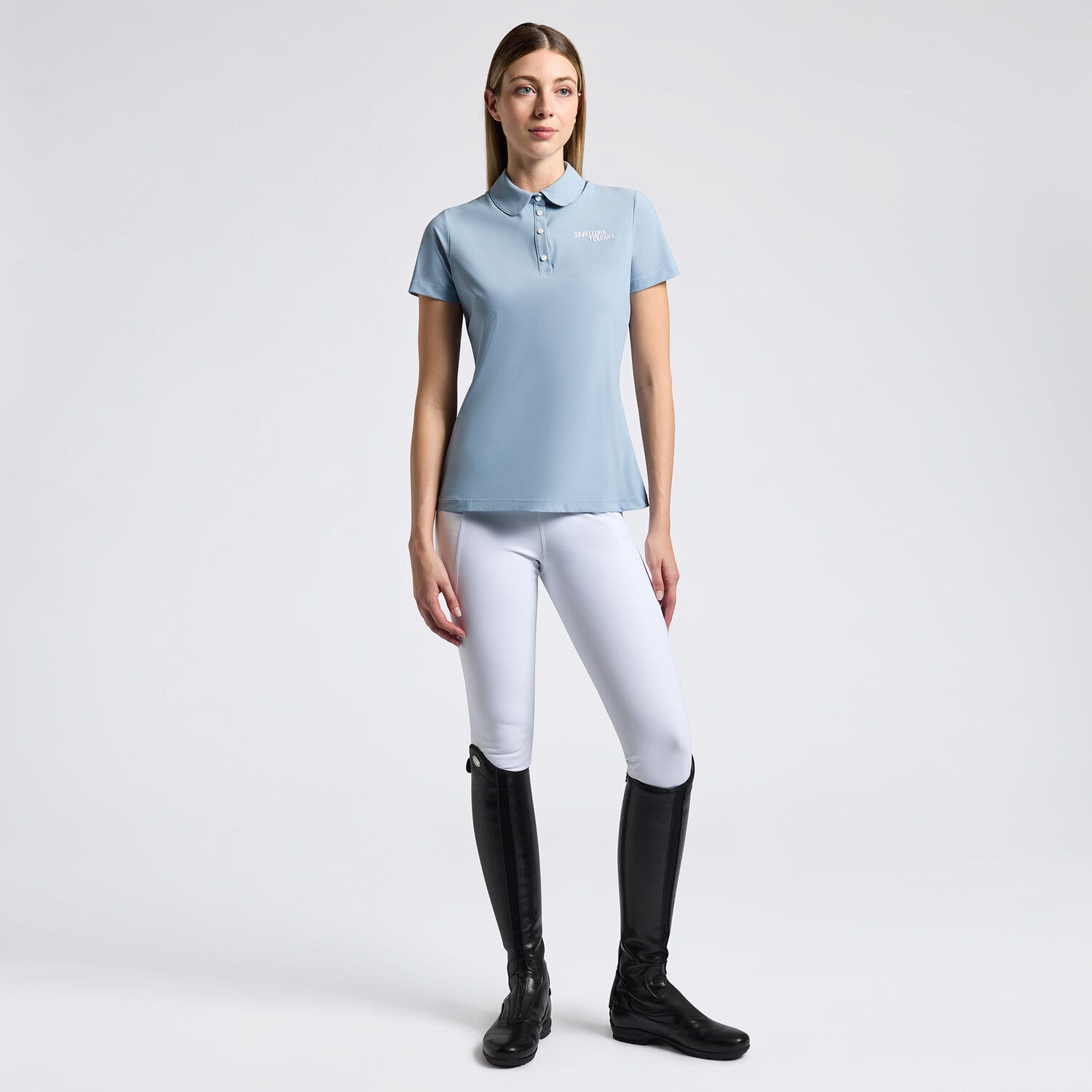 Cavalleria Toscana Cavalleria Toscana Women's Technical Training Polo BLUE FOG-4