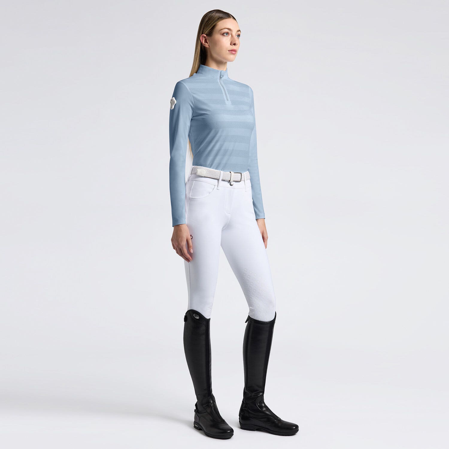 Cavalleria Toscana Cavalleria Toscana Women's Technical Training Polo BLUE FOG-1