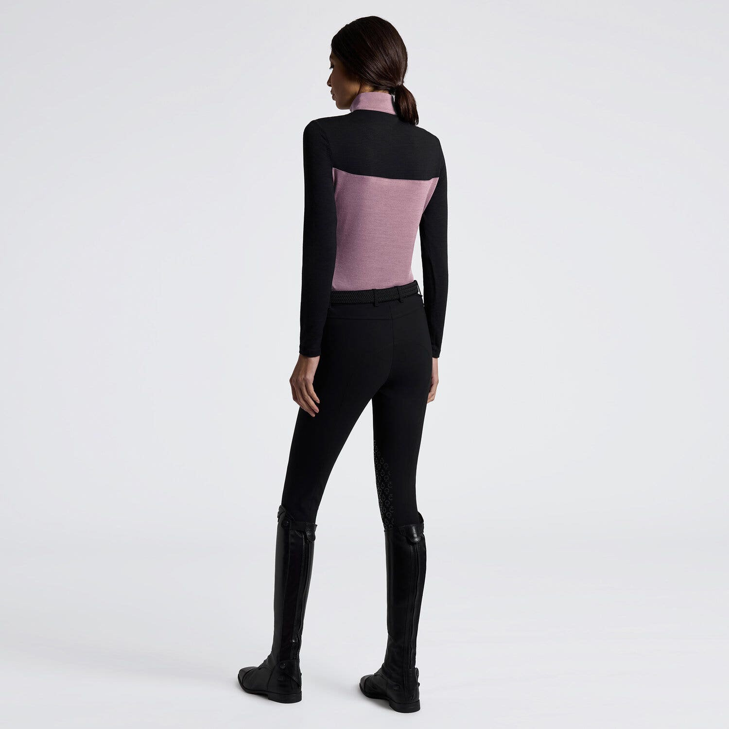 Cavalleria Toscana Cavalleria Toscana Women’s Technical Wool Training Polo GRAPE SHAKE/BLACK-2