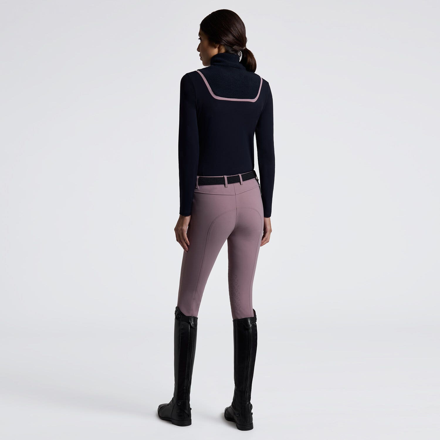 Cavalleria Toscana Cavalleria Toscana Women's Training Polo in Jersey with Fleece Insert NAVY-2