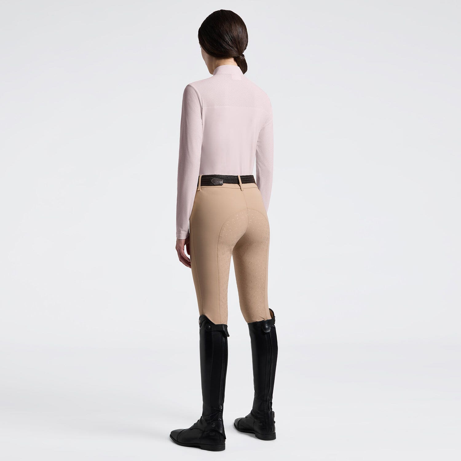 Cavalleria Toscana Women's Long Sleeve Perforated Training Polo | Cavalleria Toscana VIOLET ICE-2