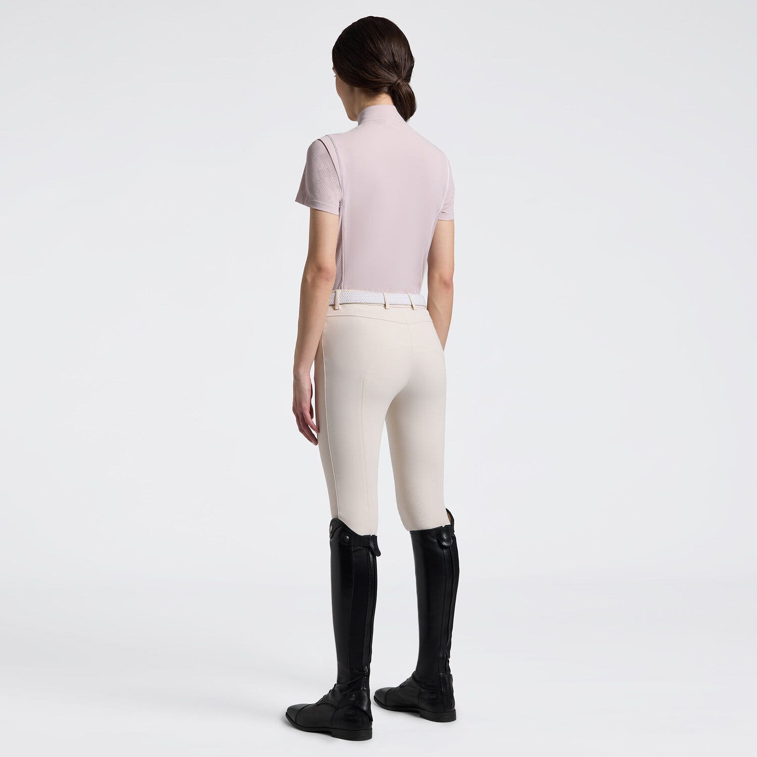 Cavalleria Toscana Women's Short Sleeve Training Polo in Jersey | Cavalleria Toscana VIOLET ICE/ WHITE-2