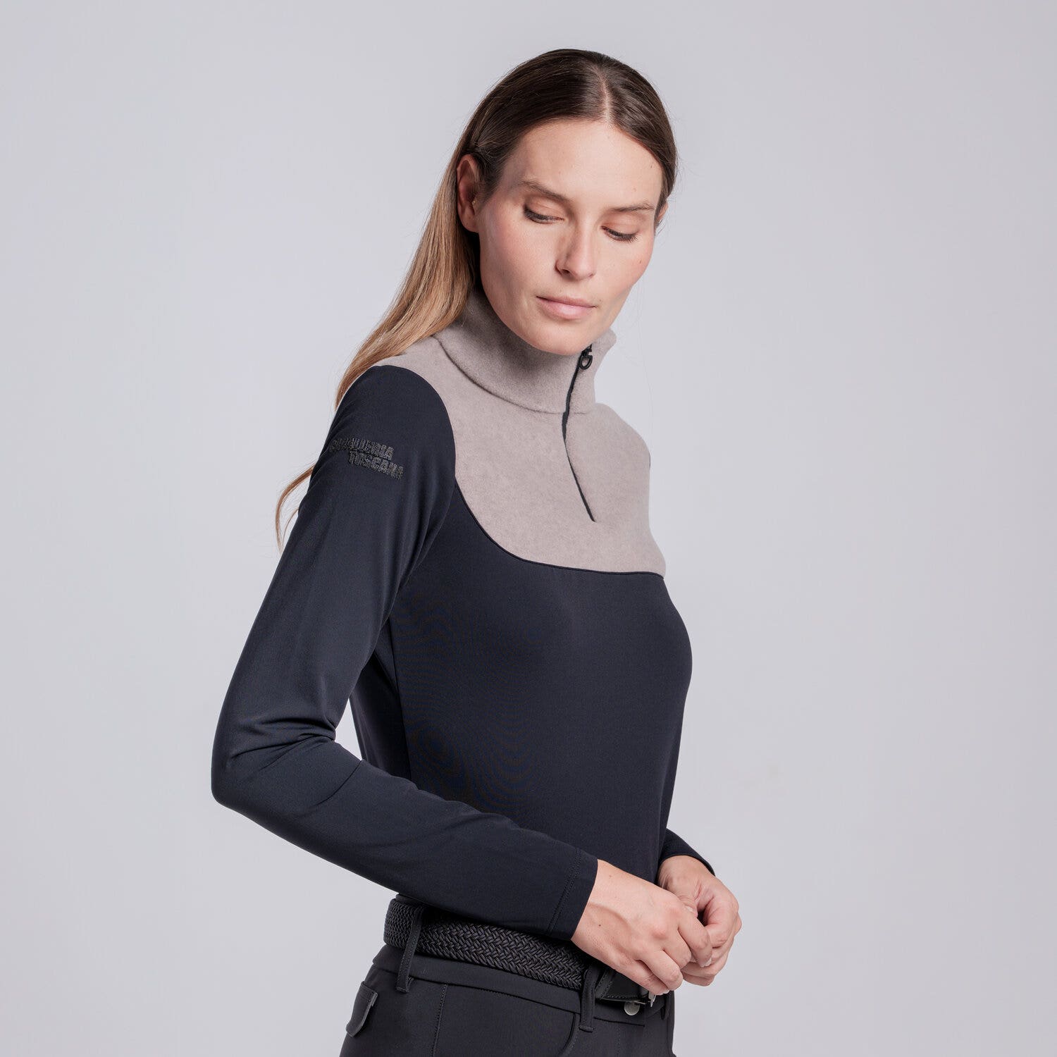 Cavalleria Toscana POLO DA TRAINING CON INSERTI DA DONNA BLACK/CIPRIA-2