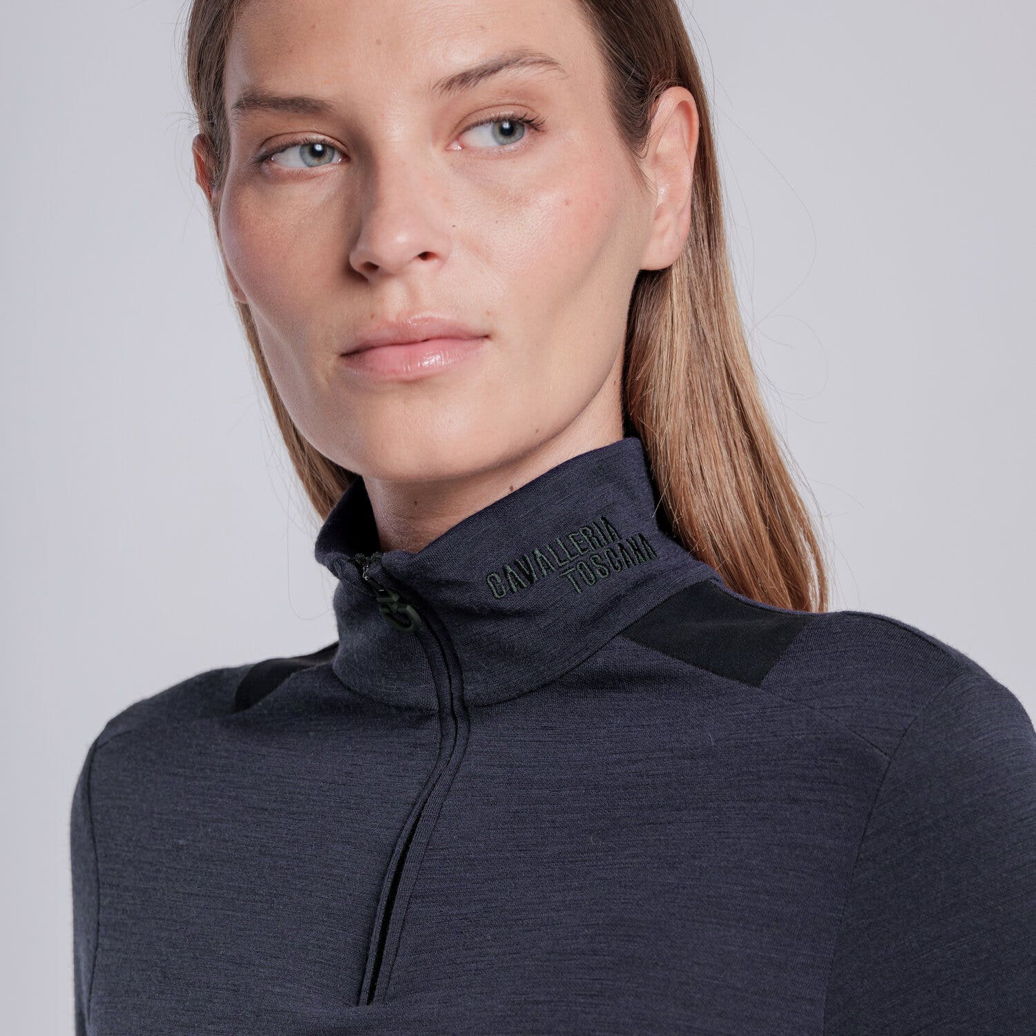Cavalleria Toscana Women’s wool training polo NAVY-2