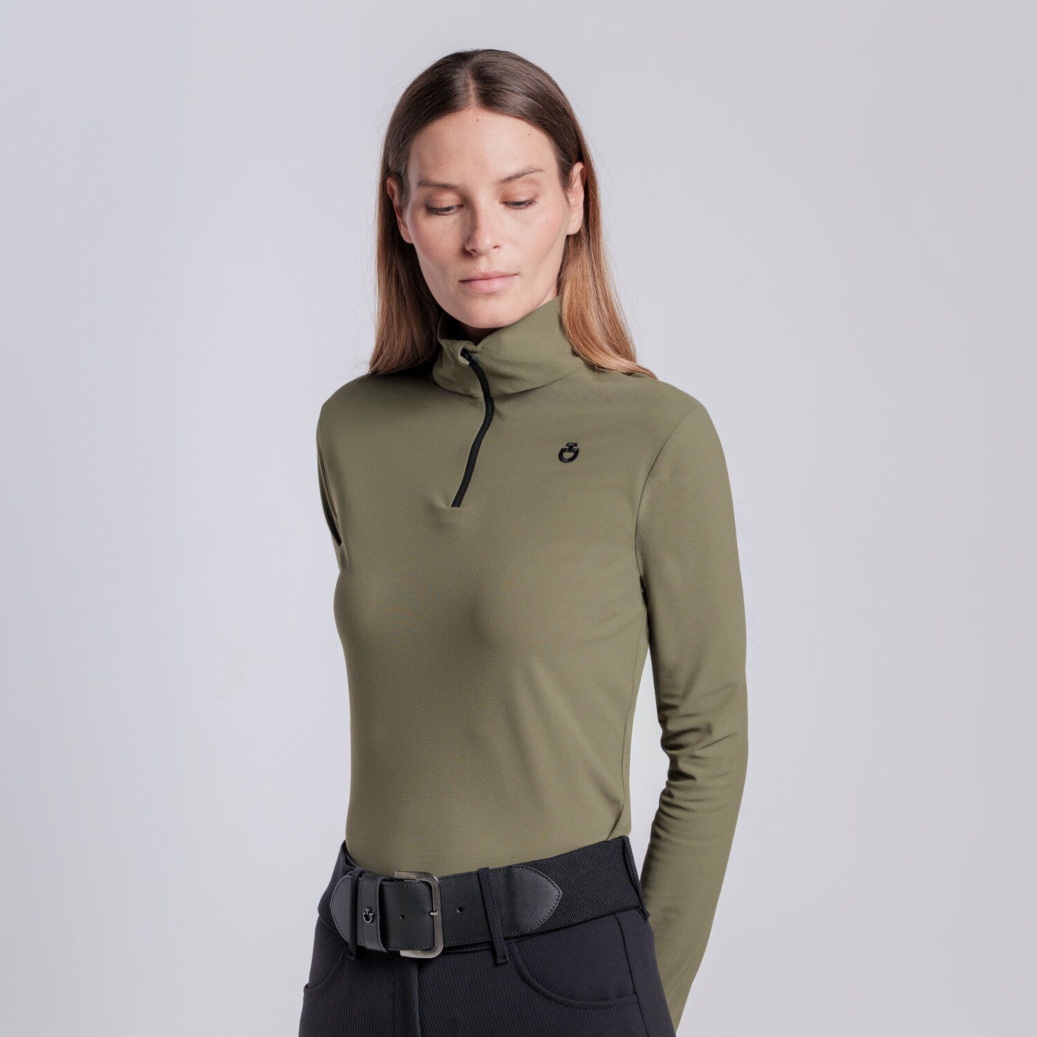 Cavalleria Toscana Women’s jersey training polo WINTER MOSS-2