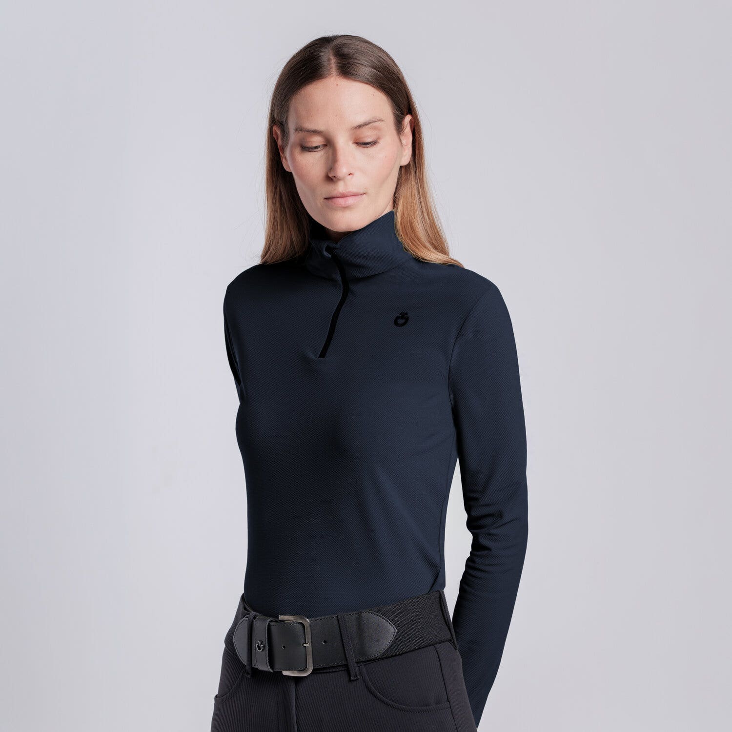Cavalleria Toscana Women’s jersey training polo NAVY-2