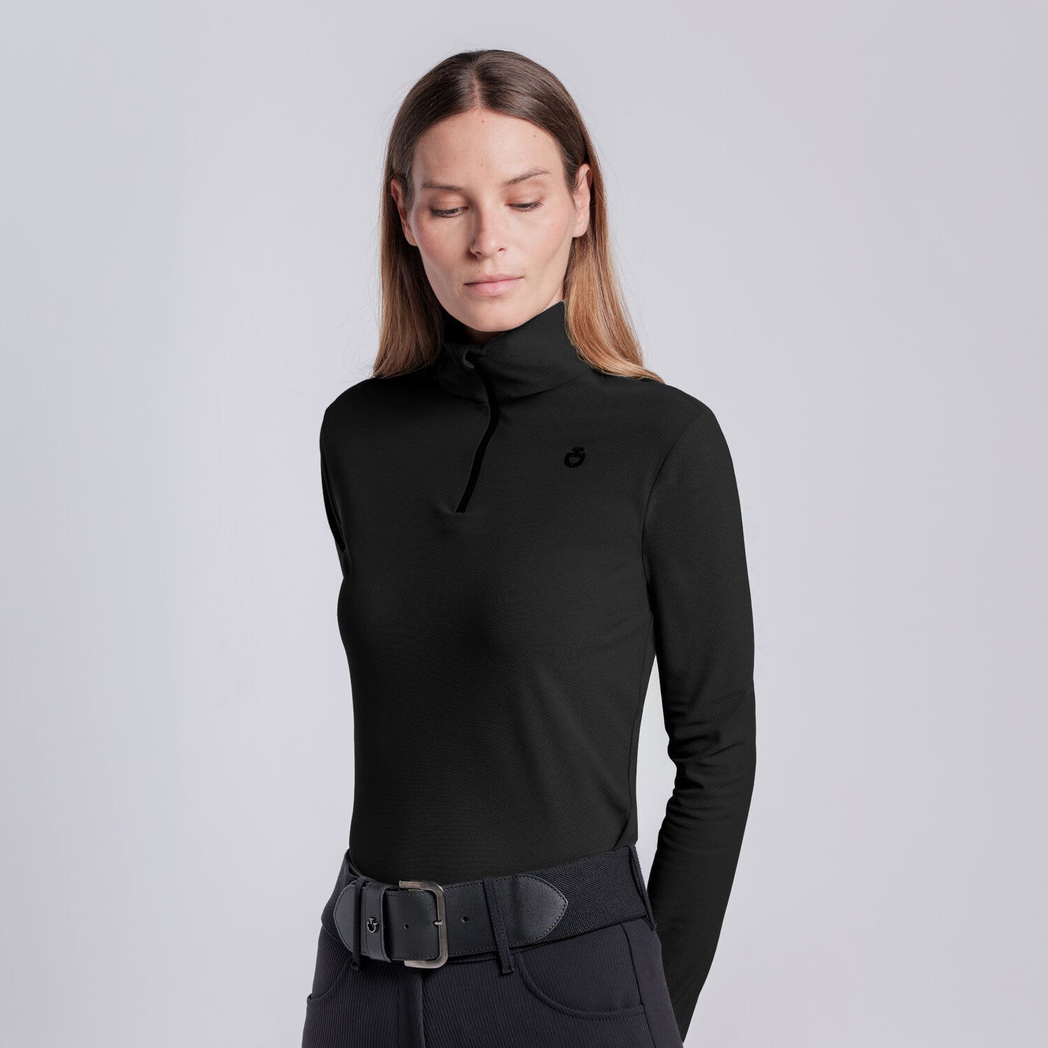 Cavalleria Toscana Women’s jersey training polo BLACK-2