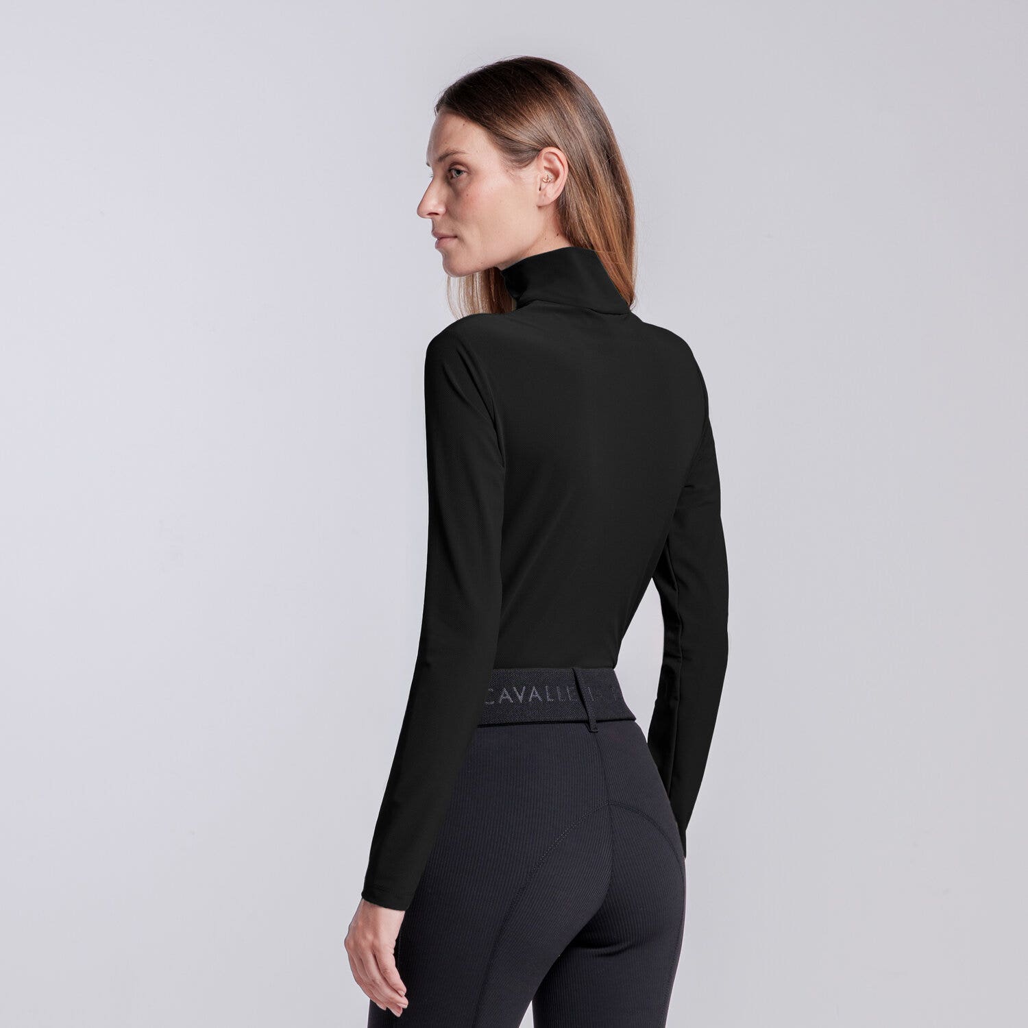 Cavalleria Toscana Women’s jersey training polo BLACK-3