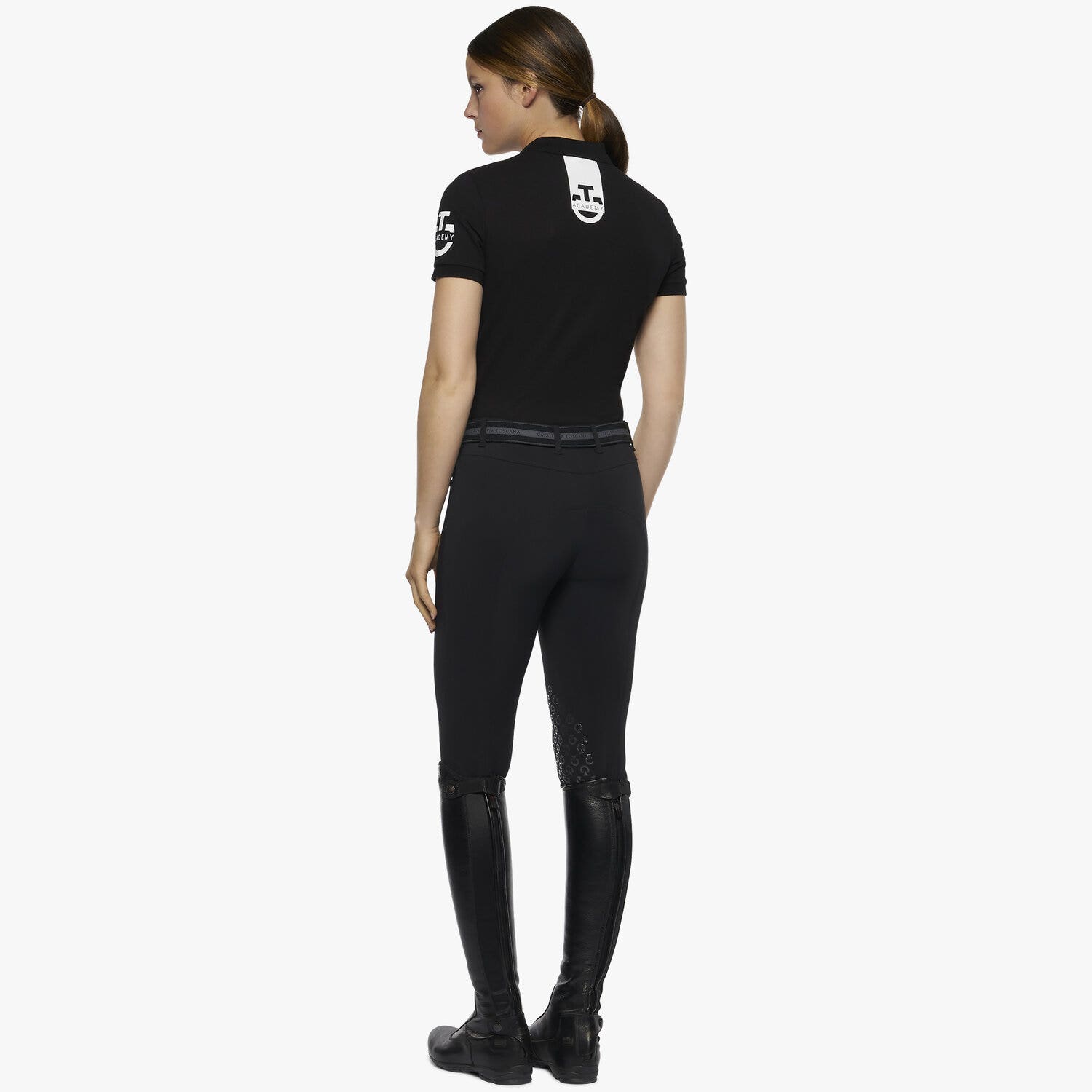 Cavalleria Toscana Women's Short-Sleeve Polo BLACK-3