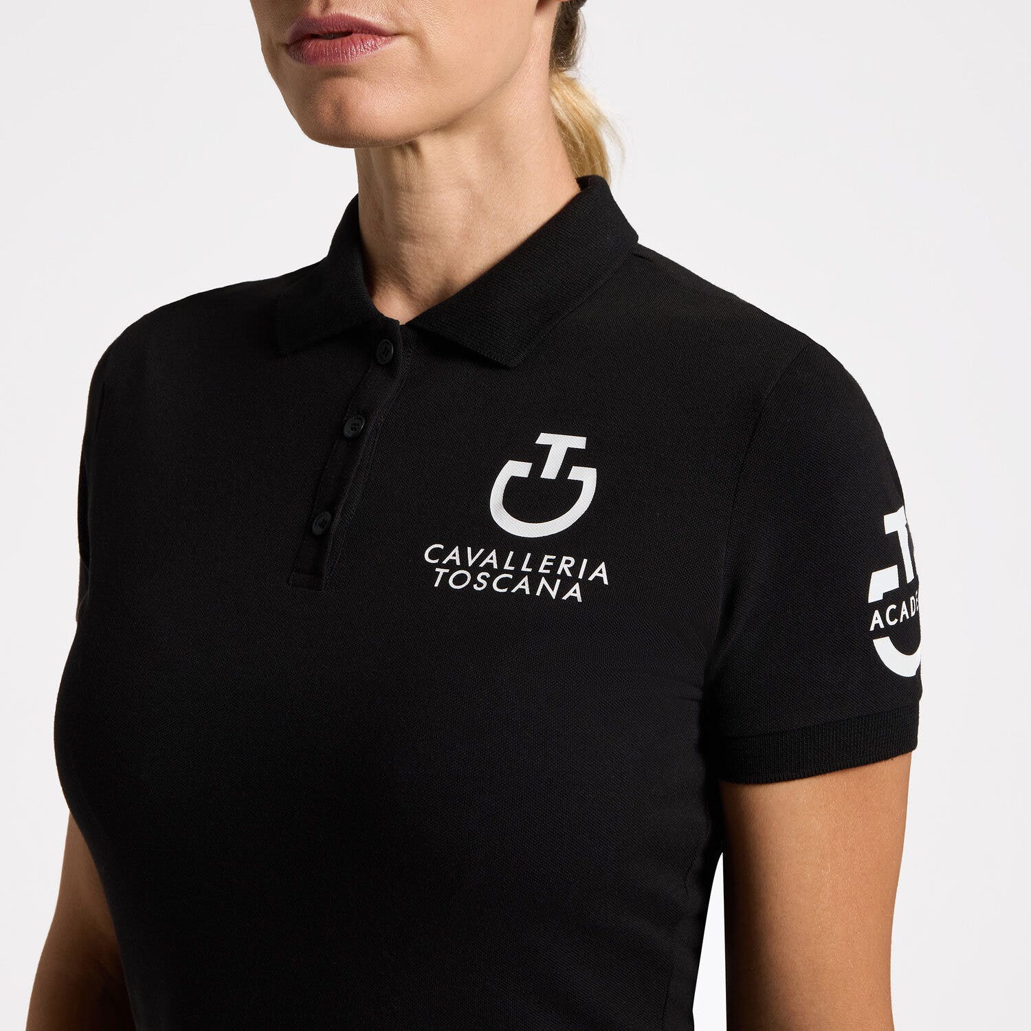 Cavalleria Toscana Women's Short-Sleeve Polo BLACK-3