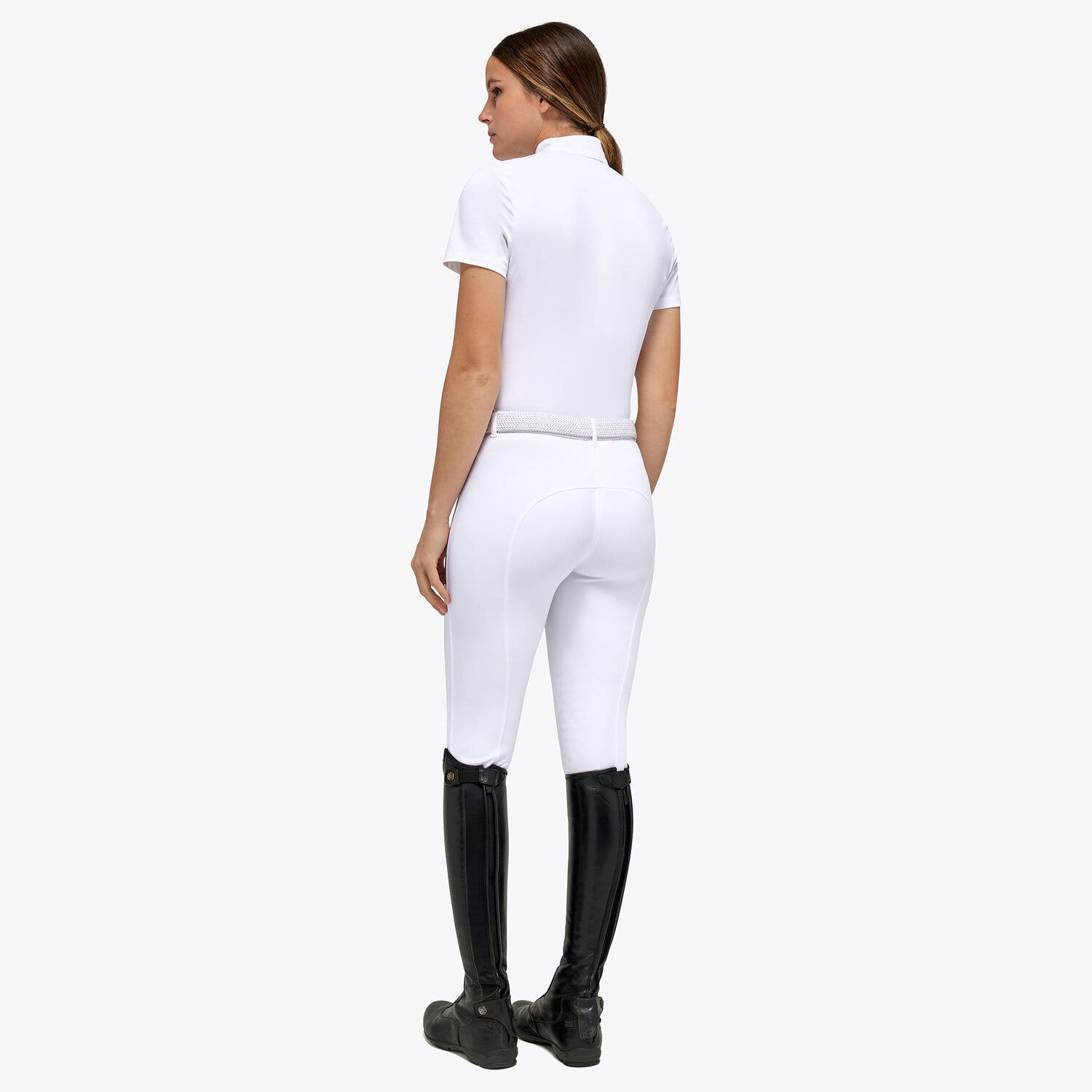 Cavalleria Toscana Women's Fise competition Polo WHITE-3