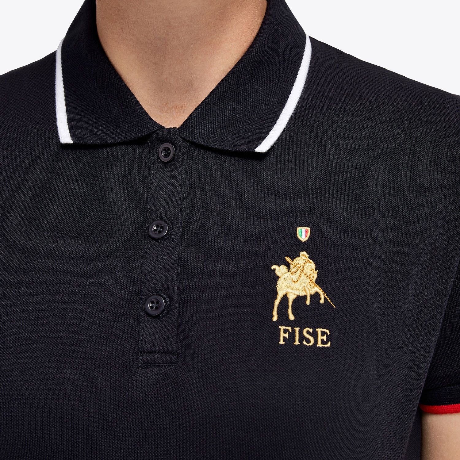 Cavalleria Toscana Women's FISE training polo NAVY-5