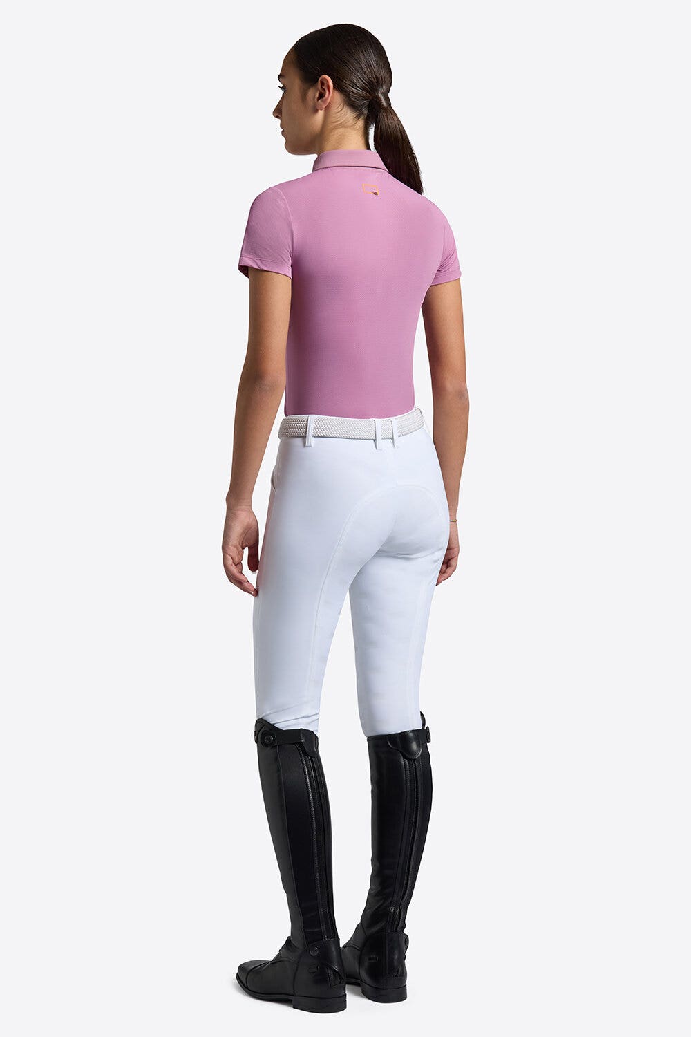 Rider's Gene Rider's Gene Micro Perforated Short Sleeve Polo for Girls MAUVE ORCHID-2