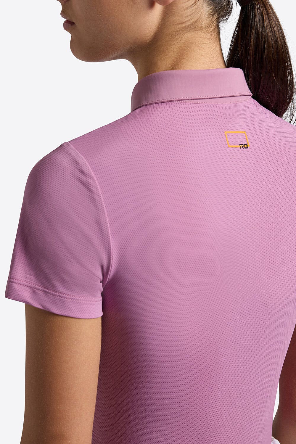 Rider's Gene Rider's Gene Micro Perforated Short Sleeve Polo for Girls MAUVE ORCHID-3