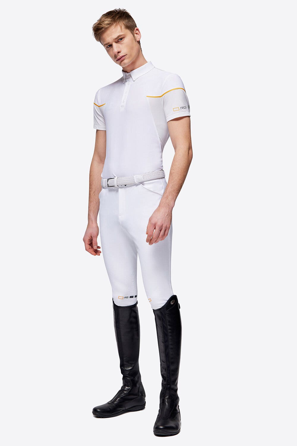 Rider's Gene RG Men's Jersey Competition Polo WHITE-1