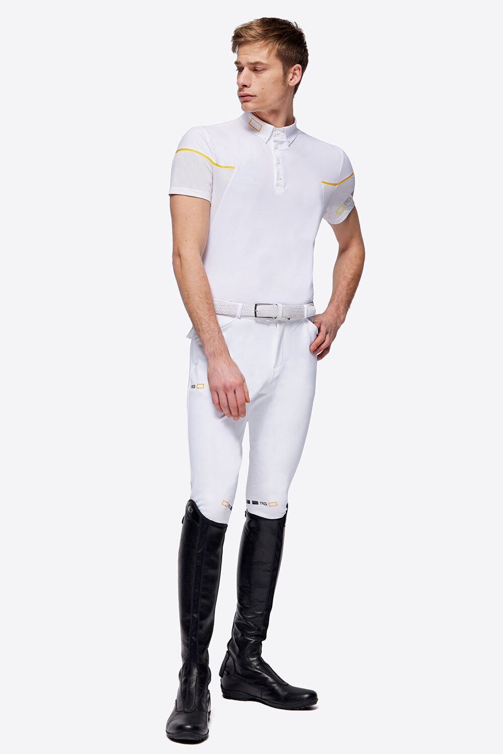 Rider's Gene RG Men's Jersey Competition Polo WHITE-2