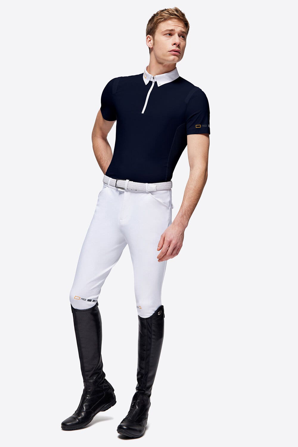 Rider's Gene RG Jersey S/S Zip Competition Polo NAVY-2