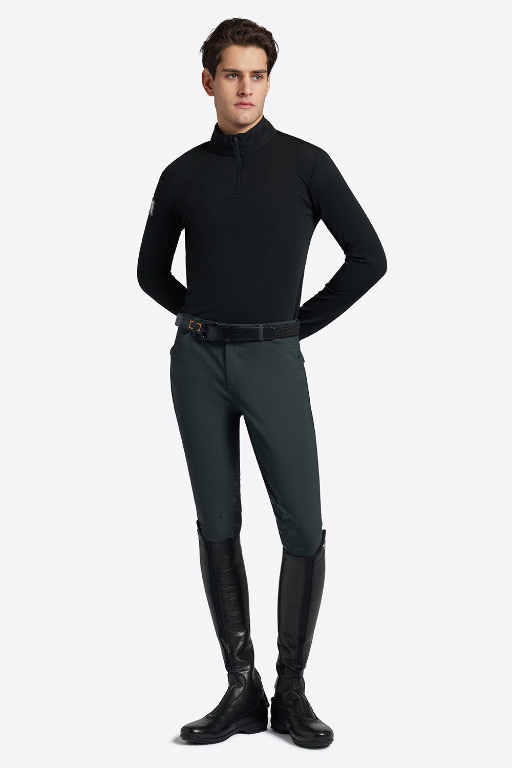 Rider's Gene Men's Jersey Fleece Training Zip Polo