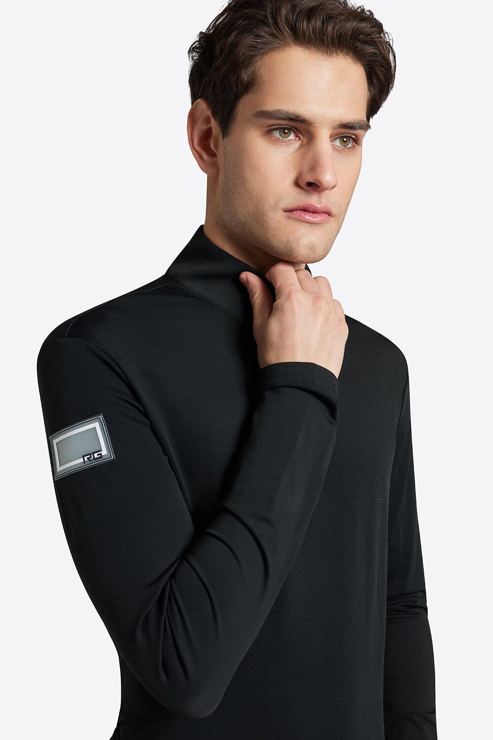 Rider's Gene Rider's Gene Men's Jersey Fleece Training Zip Polo BLACK-6