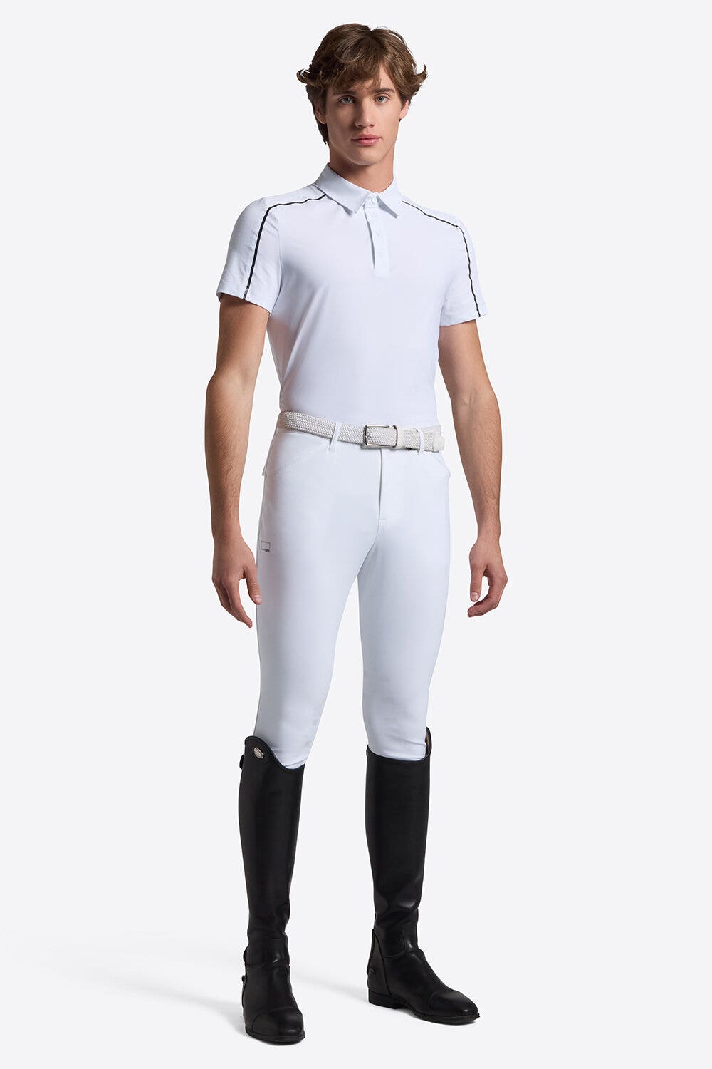 Rider's Gene Men's Short Sleeve Polo | Rider's Gene WHITE-1