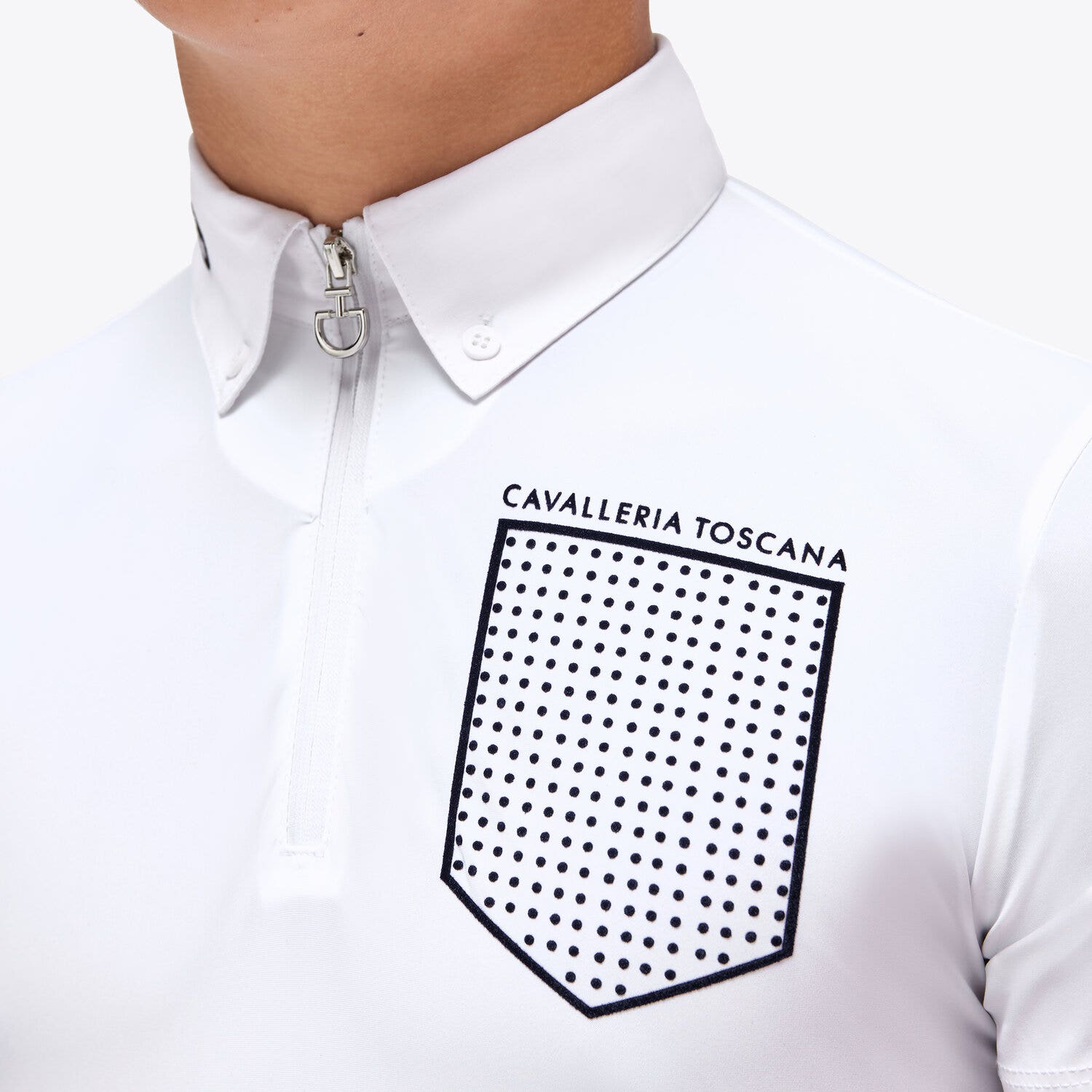 Cavalleria Toscana Boys’ jersey polo shirt with chest pocket WHITE-4