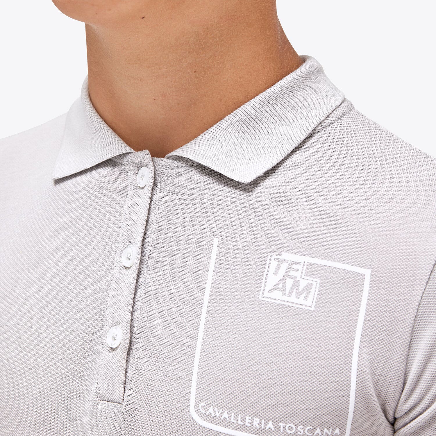 Cavalleria Toscana Cotton piqué polo shirt for boys STONE GREY-3